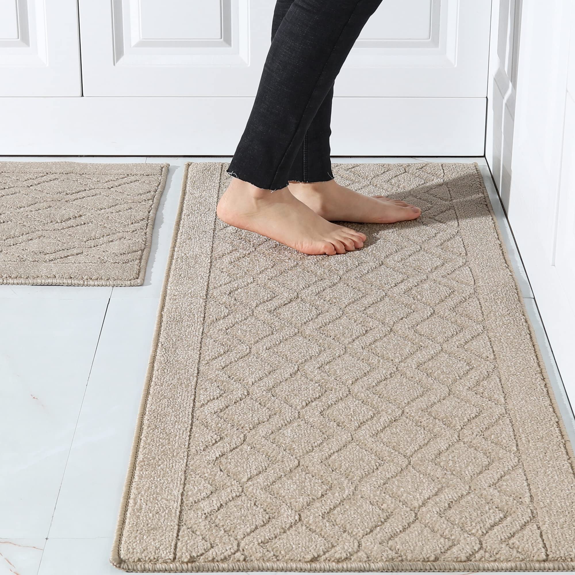 Foto 2 pulgar | Alfombra De Cocina Cosy Homeer 122 X 51 Cm/76 X 51 Cm, Color Beige, 2 Unidades - Venta Internacional.