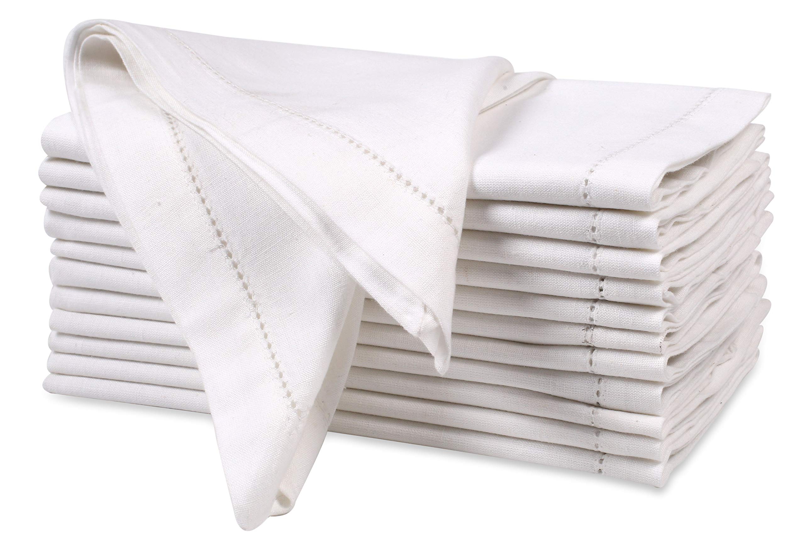 Foto 1 | Servilletas De Tela Ramanta Home, Lino Y Algodón, Color Blanco, Juego De 12 - Venta Internacional.