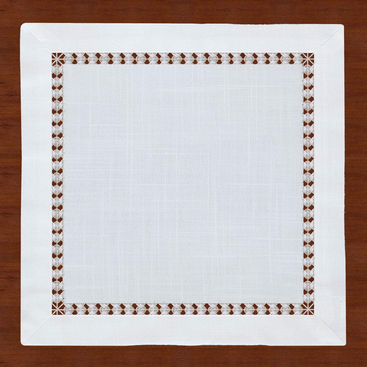 Servilletas Grelicgo De Encaje Blanco Con Dobladillo, 29 X 29 Cm, Juego De 4 - Venta Internacional.