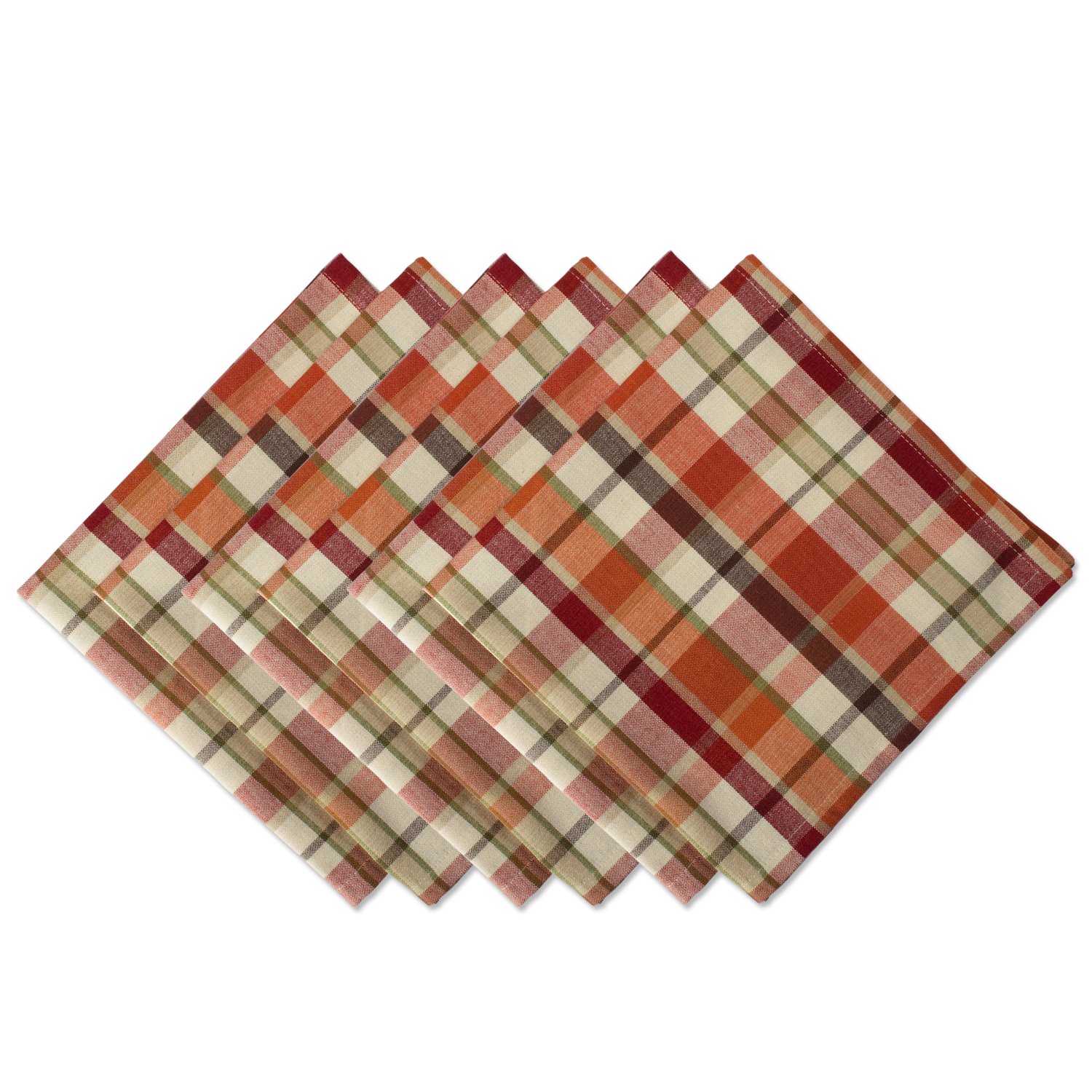 Juego De Servilletas Dii De Algodón A Cuadros, Lavables A Máquina, 20 X 20 Cm, 6 Unidades - Venta Internacional.