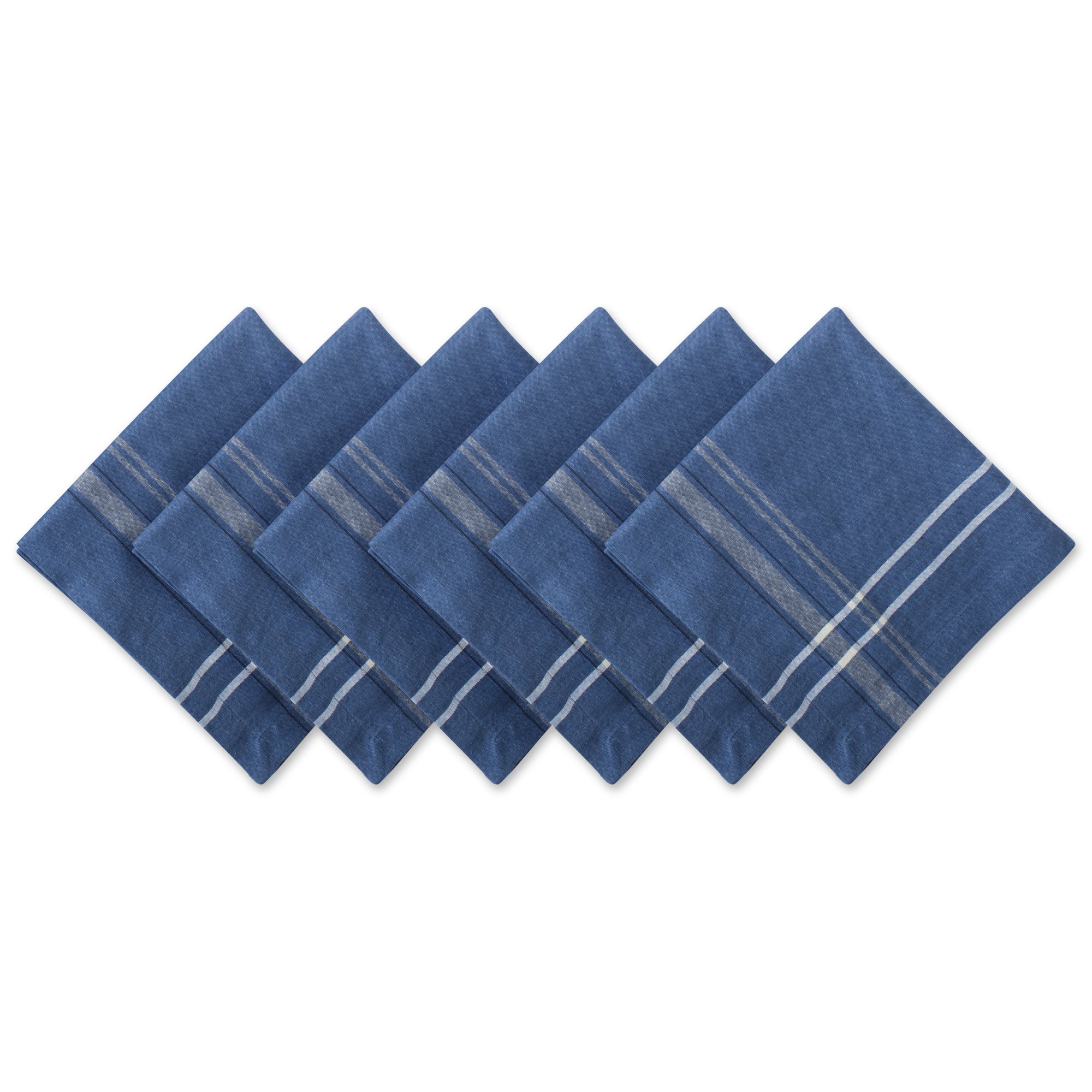 Juego De Servilletas Dii French Stripe Para Mesa, 100% Algodón, 20 X 20 Cm, Color Azul - Venta Internacional.