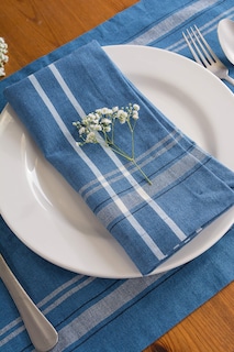 Foto 6 | Juego De Servilletas Dii French Stripe Para Mesa, 100% Algodón, 20 X 20 Cm, Color Azul - Venta Internacional.
