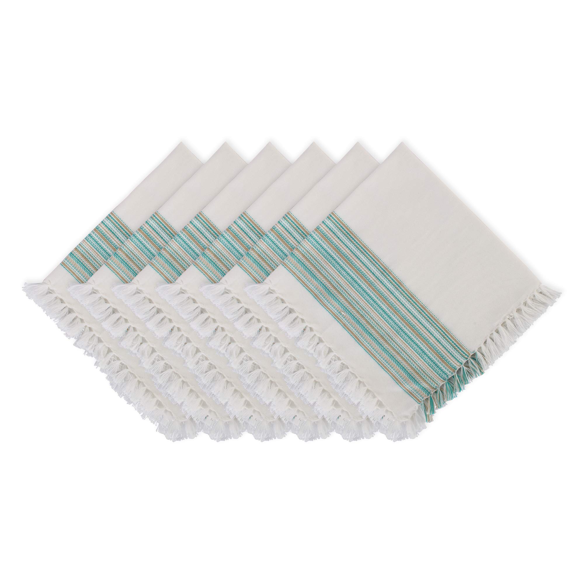 Foto 1 | Juego De Servilletas Dii Everyday Collection Con Flecos, 20 X 20 Cm, Color Verde Azulado - Venta Internacional.