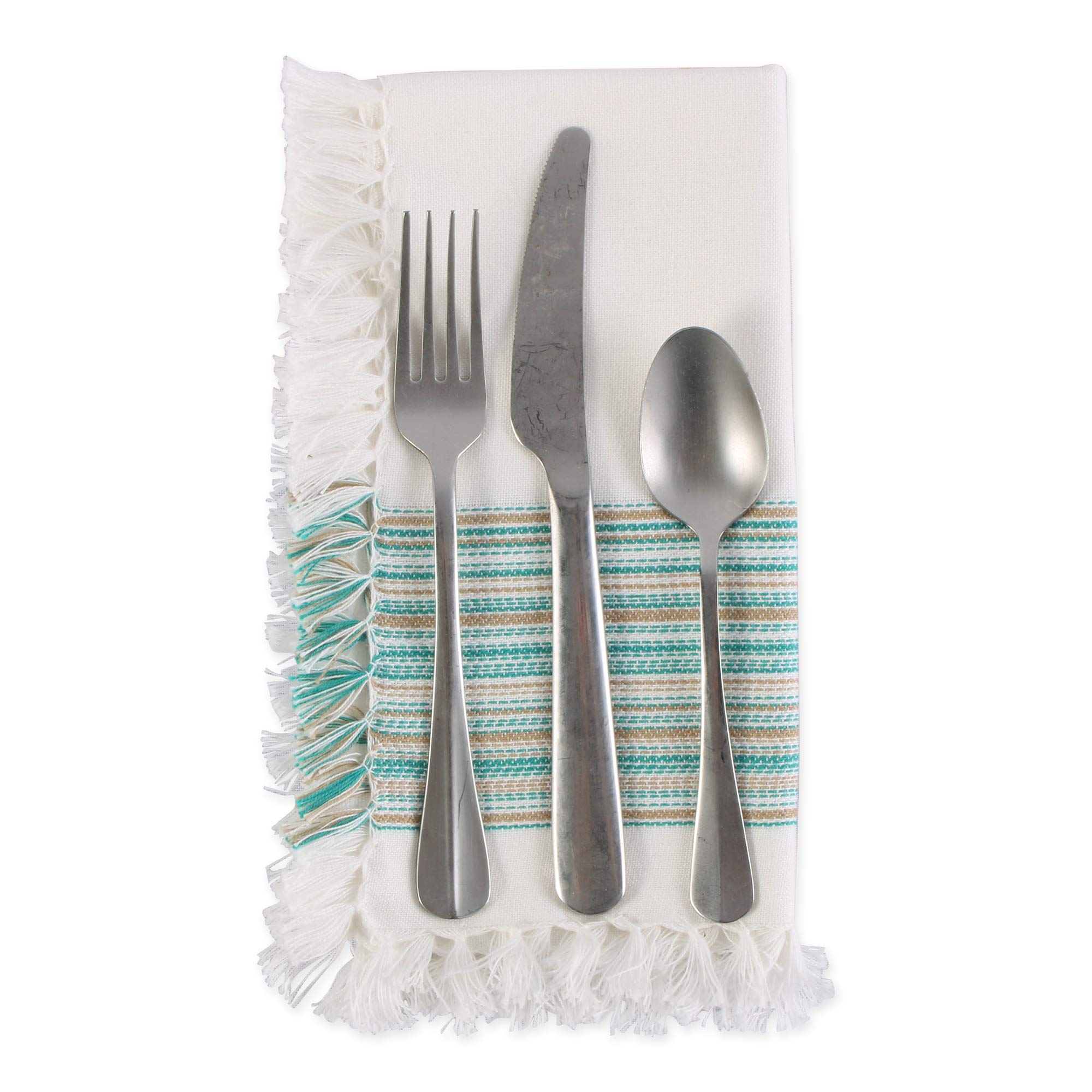 Foto 7 | Juego De Servilletas Dii Everyday Collection Con Flecos, 20 X 20 Cm, Color Verde Azulado - Venta Internacional.