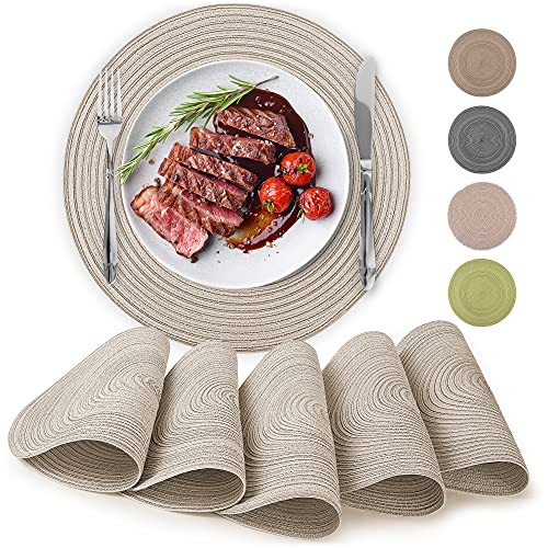 Juego de Mesa de Comedor con Manteles Individuales Redondos de 15 Pulgadas - Venta Internacional