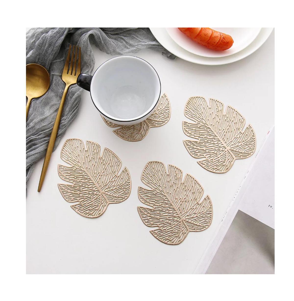 Foto 3 | 6 Manteles Individuales con 6 Posavasos Belug Marrones