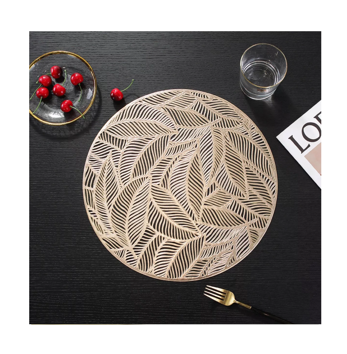 Foto 5 | 6 Manteles Individuales con 6 Posavasos Belug Marrones