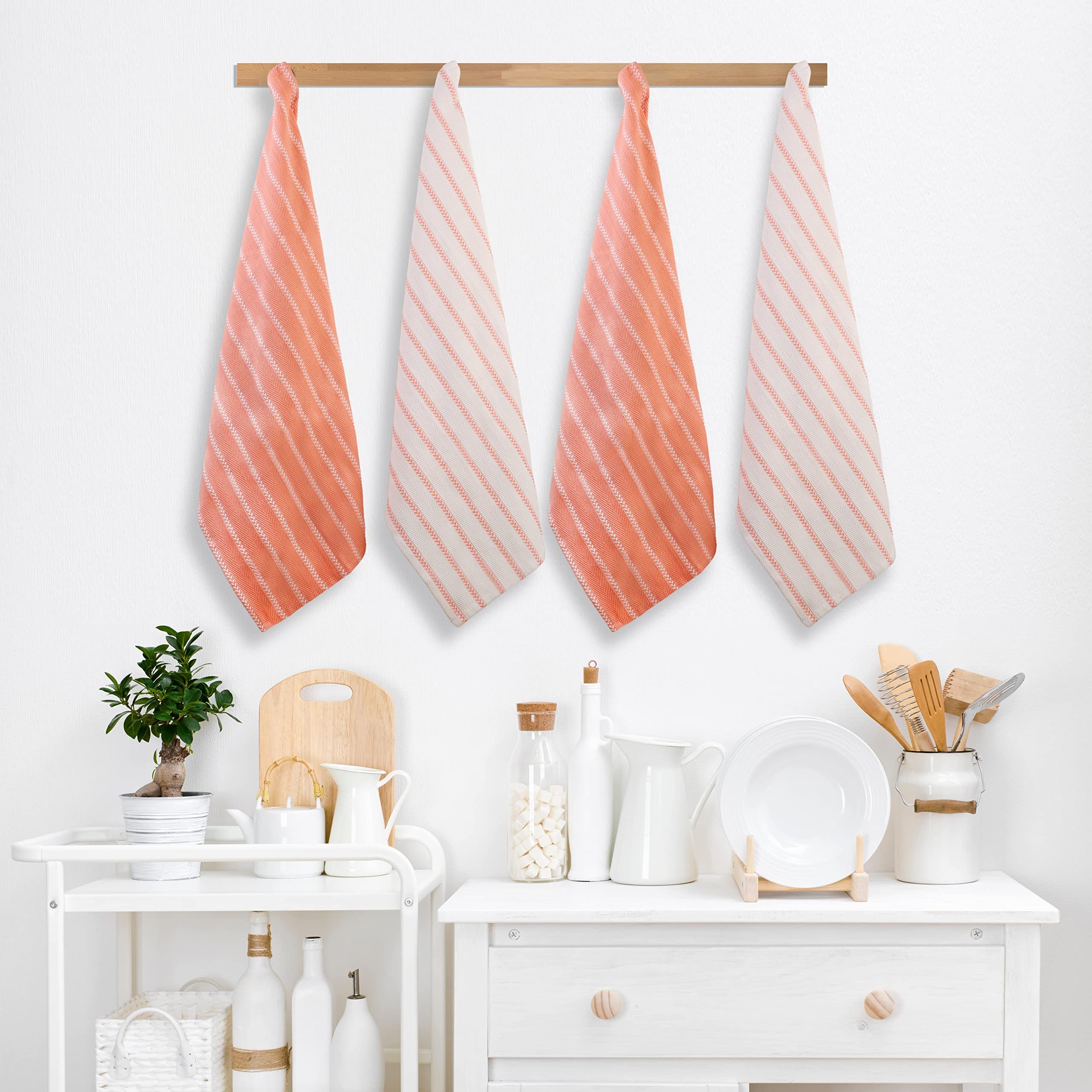 Foto 4 | Juego De Paños De Cocina Lane Linen, Paquete De 4 Unidades, Algodón Coral, 45 X 70 Cm - Venta Internacional.