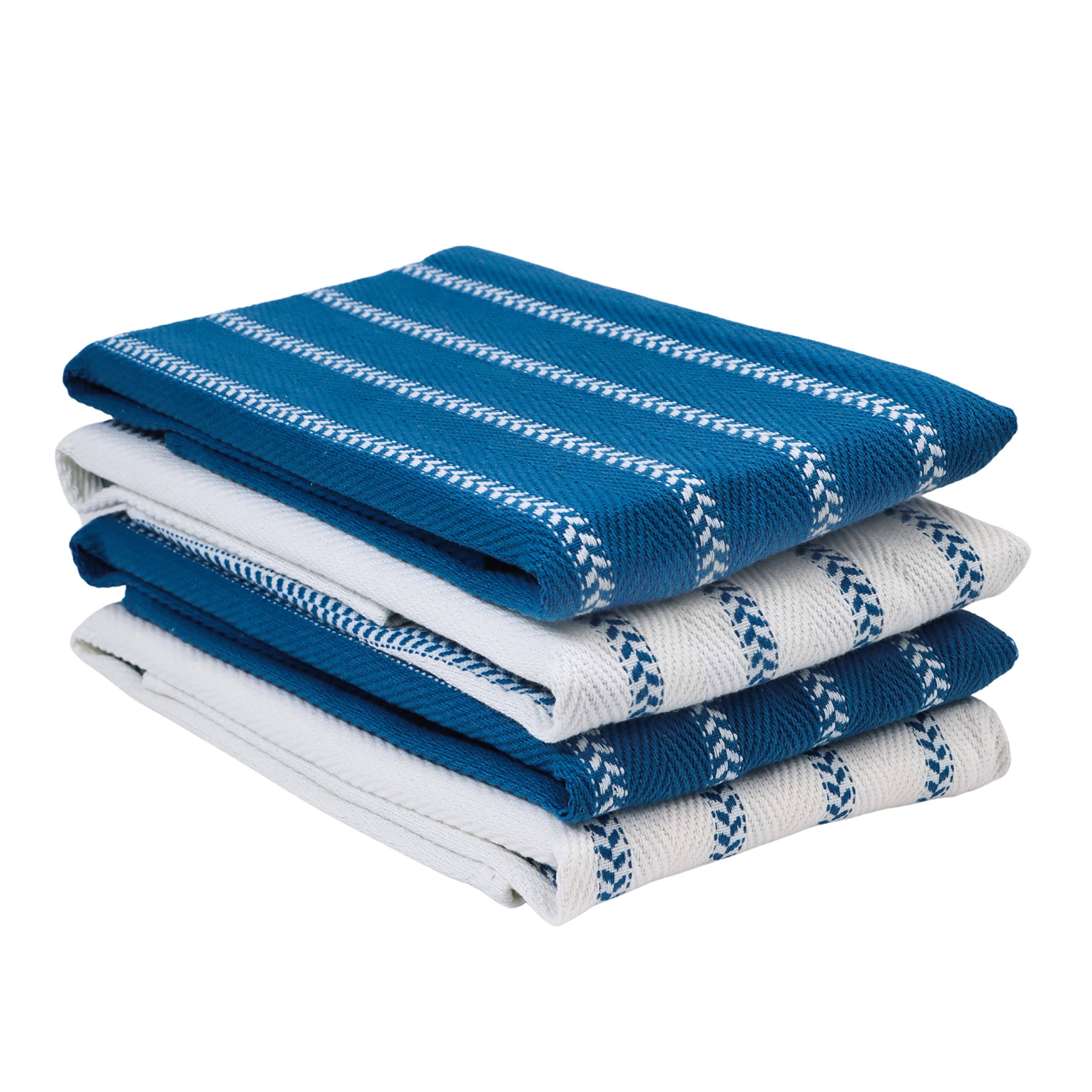 Juego De Paños De Cocina Lane Linen, Paquete De 4 Unidades, Algodón, Color Azul Zafiro - Venta Internacional. $456
