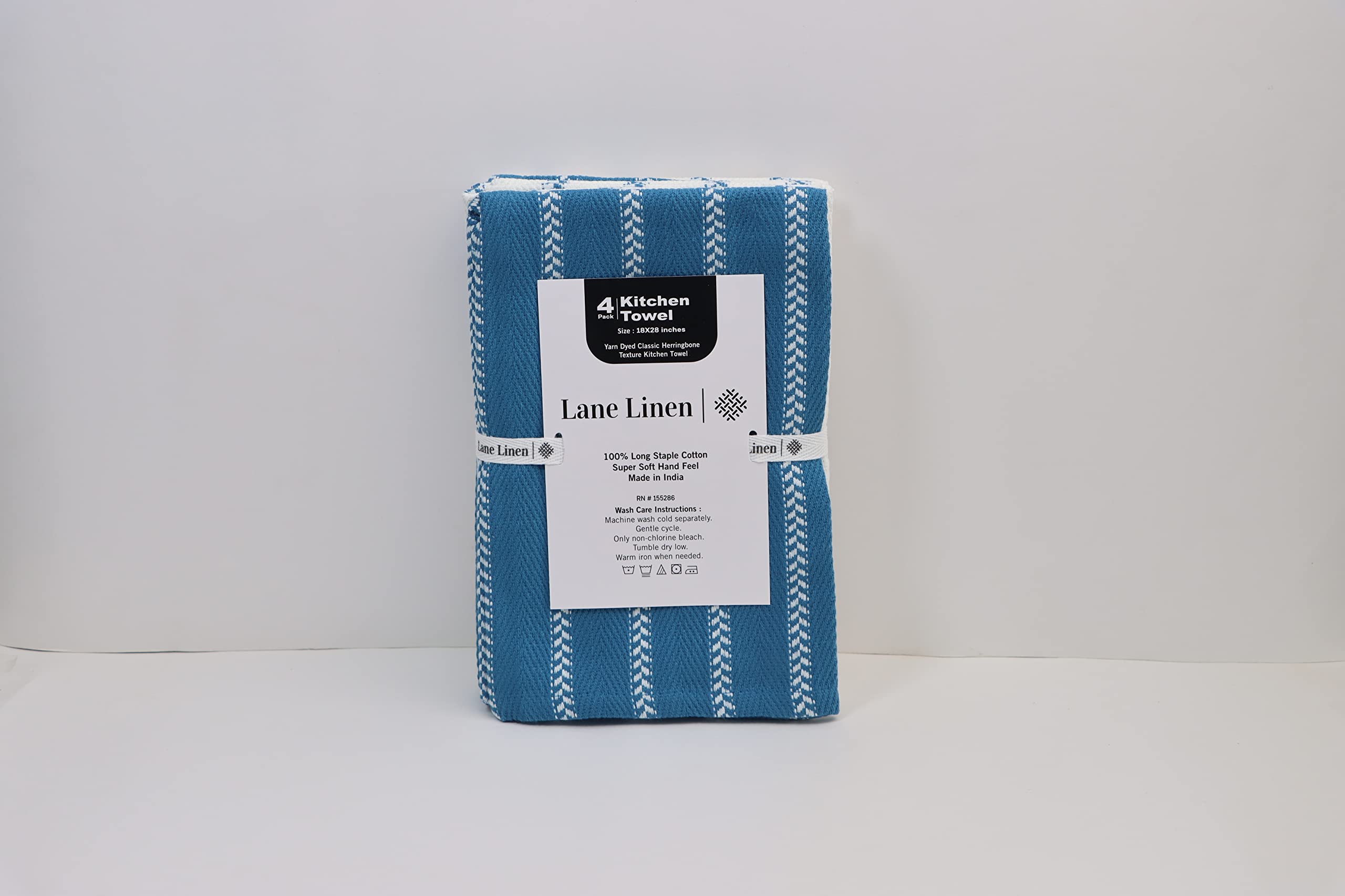 Foto 6 | Juego De Paños De Cocina Lane Linen, Paquete De 4 Unidades, Algodón, Color Azul Zafiro - Venta Internacional.