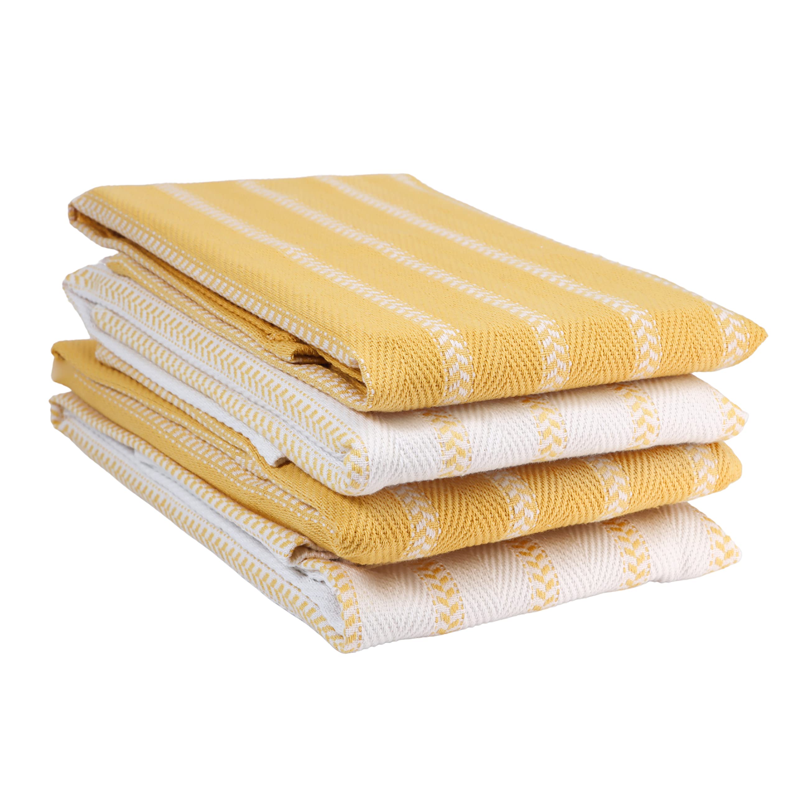 Juego De Paños De Cocina Lane Linen, Paquete De 4 Unidades, Color Amarillo Limón - Venta Internacional.