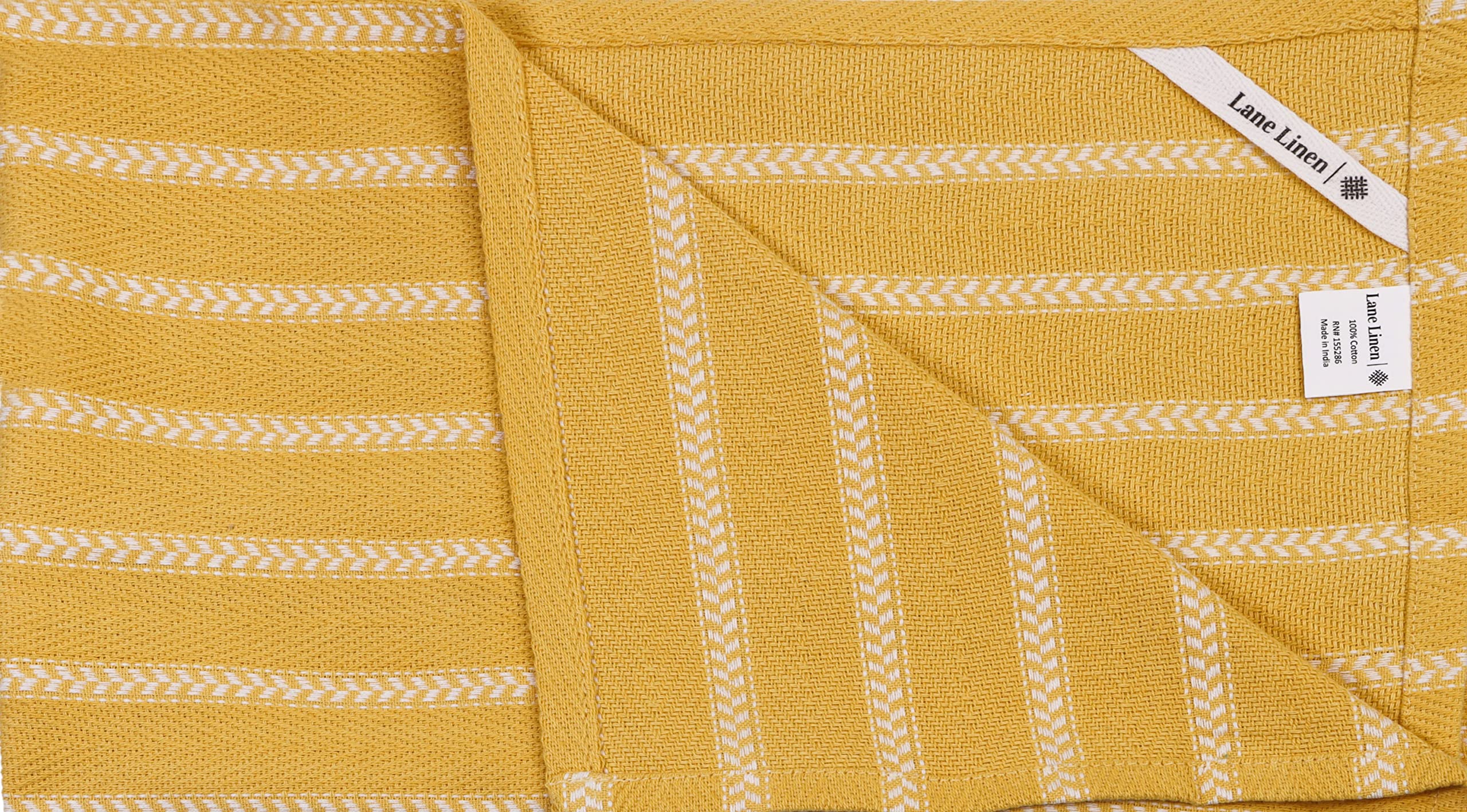 Foto 2 | Juego De Paños De Cocina Lane Linen, Paquete De 4 Unidades, Color Amarillo Limón - Venta Internacional.