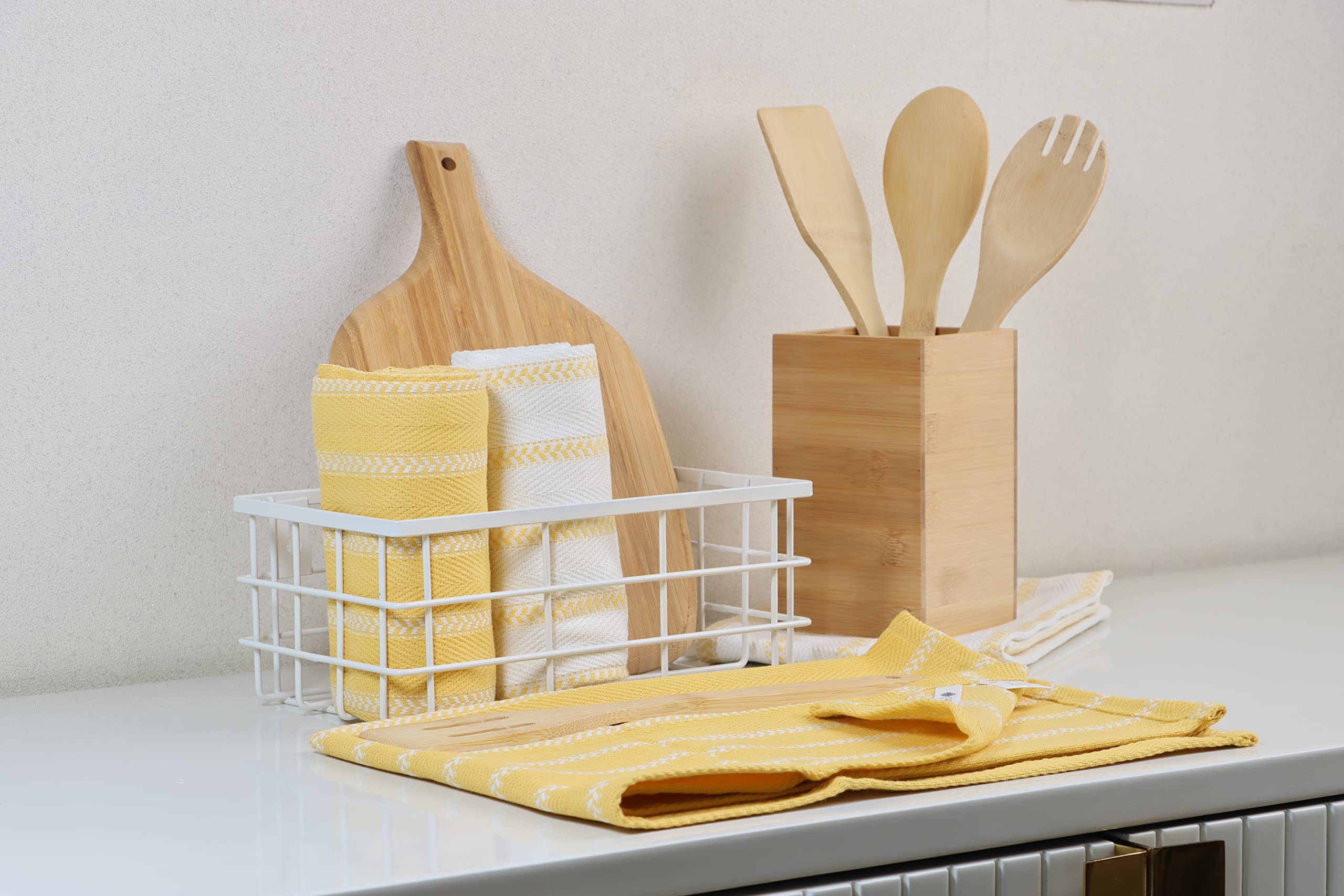 Foto 5 | Juego De Paños De Cocina Lane Linen, Paquete De 4 Unidades, Color Amarillo Limón - Venta Internacional.