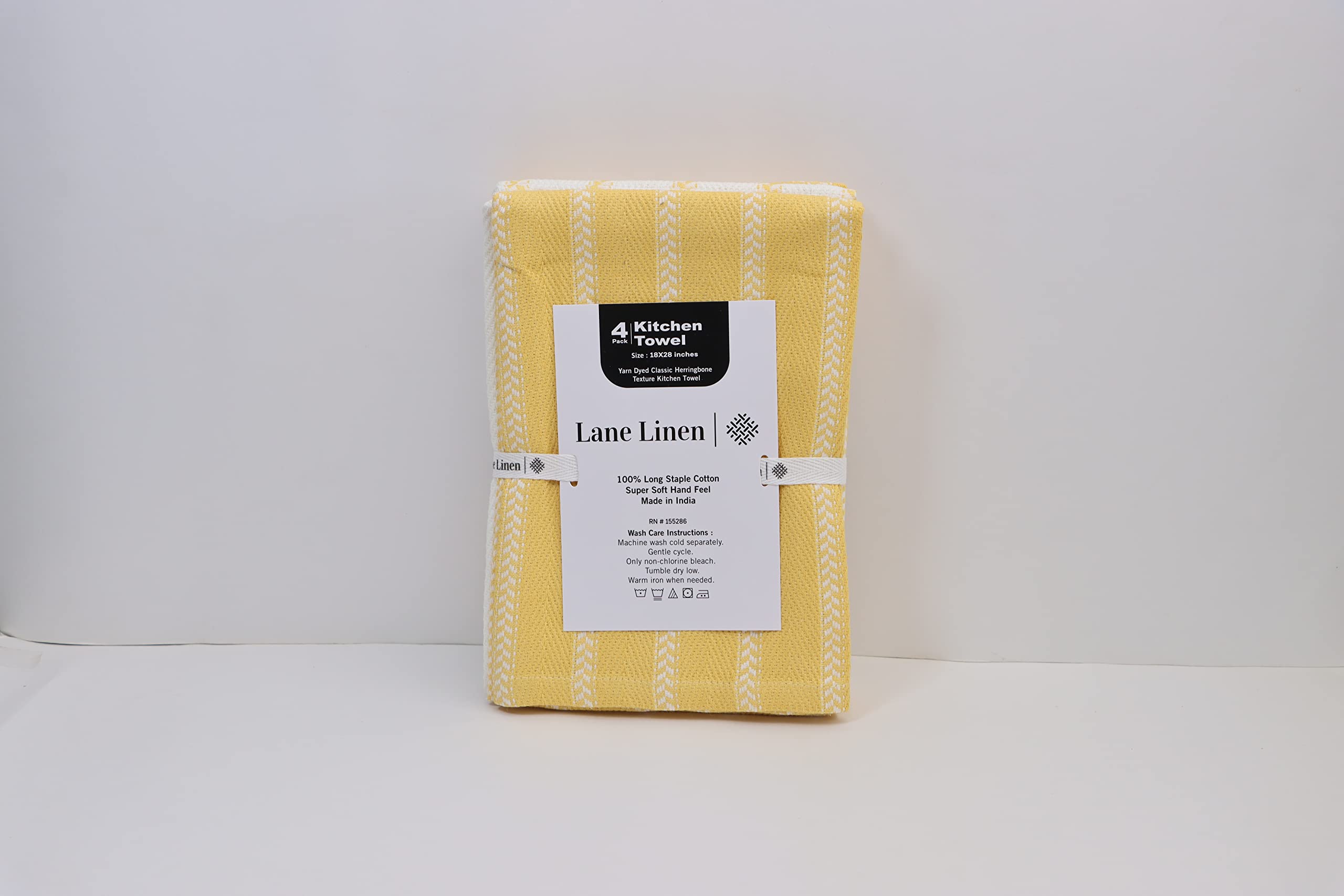 Foto 6 | Juego De Paños De Cocina Lane Linen, Paquete De 4 Unidades, Color Amarillo Limón - Venta Internacional.