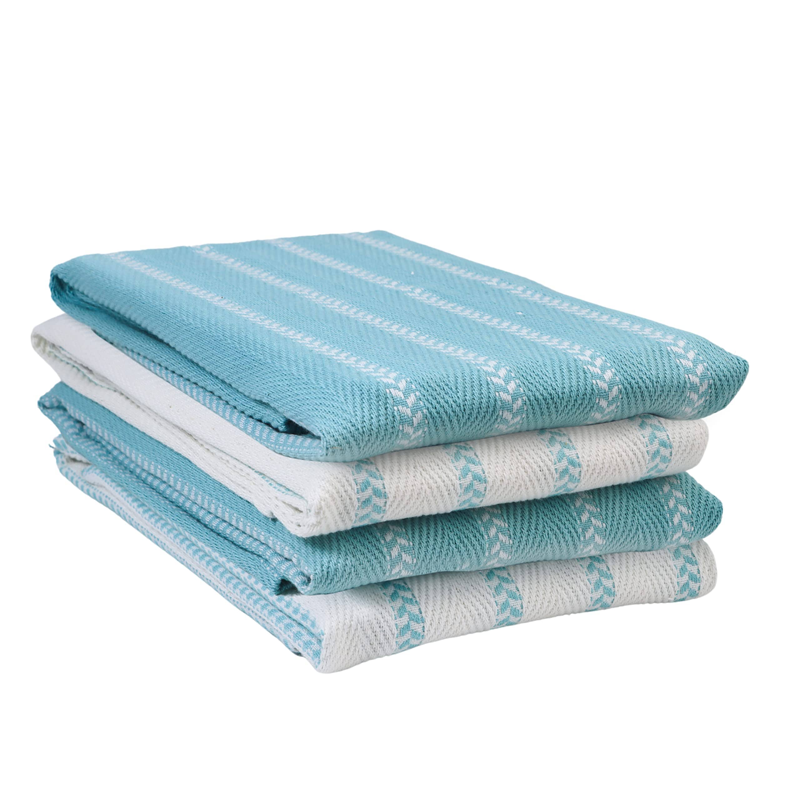 Juego De Paños De Cocina Lane Linen, Paquete De 4 Unidades, Algodón, 45 X 70 Cm, Color Aguamarina - Venta Internaciona $456