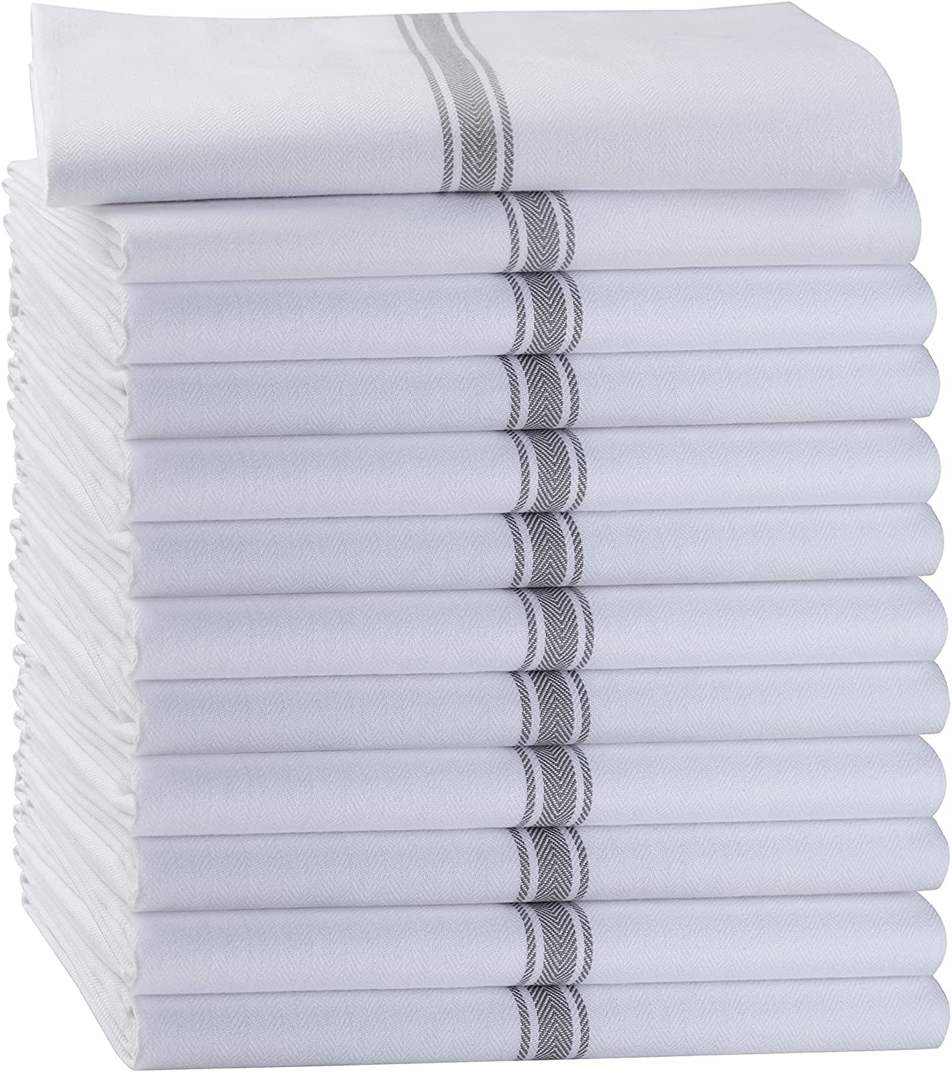 Juego De Paños De Cocina Lane Linen, 100% Algodón Absorbente, Gris, 12 Unidades - Venta Internacional.