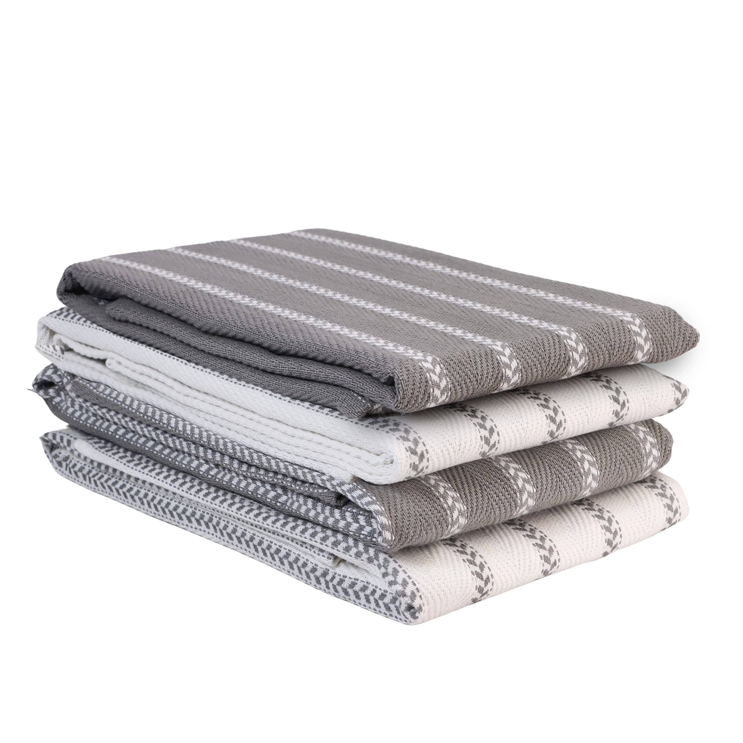 Juego De Paños De Cocina Lane Linen, Paquete De 4 Unidades, Algodón, 18 X 28 Cm, Color Gris - Venta Internacional. $594