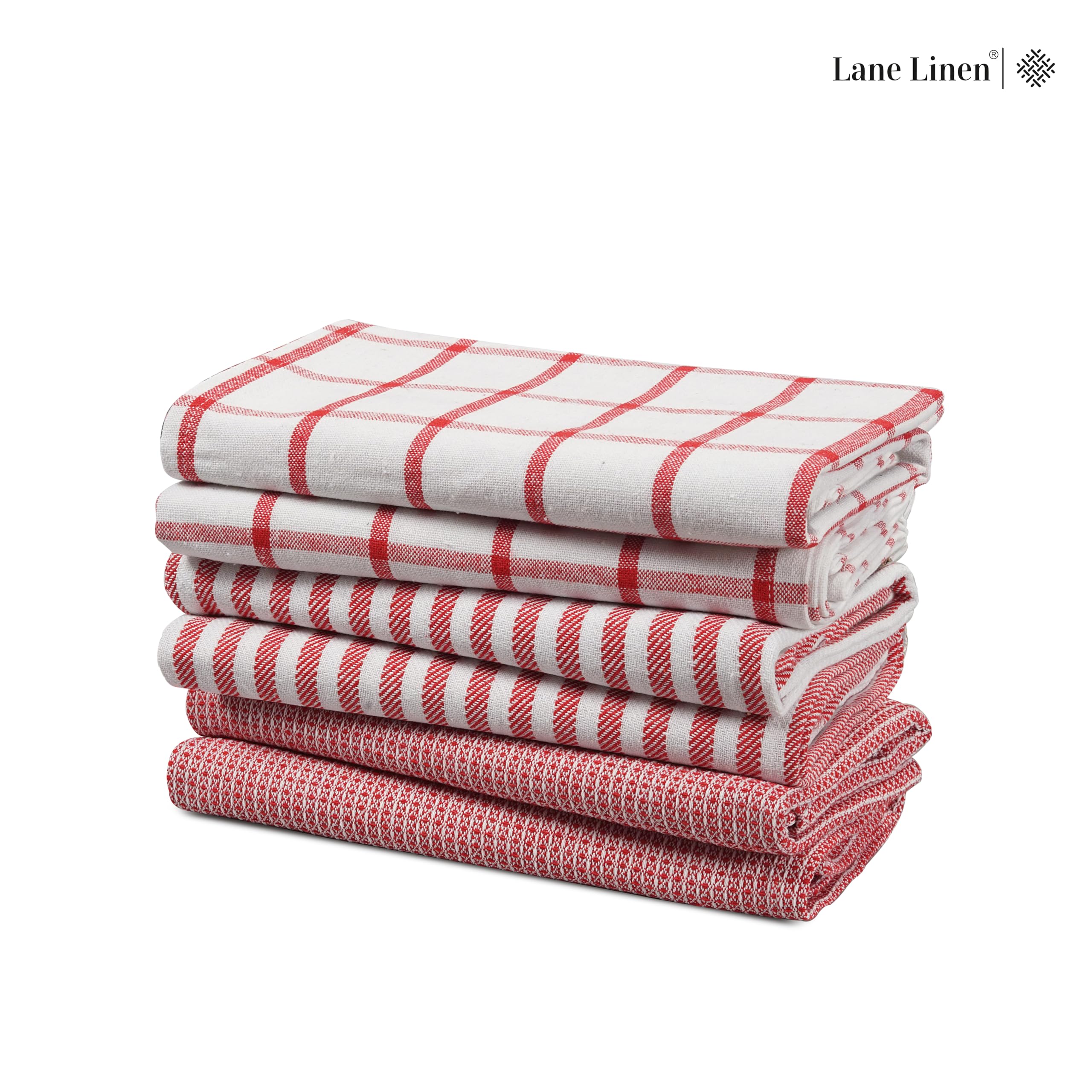 Foto 6 pulgar | Toallas De Cocina Lane Linen 100% Algodón, Paquete De 6 Unidades, 45 X 70 Cm, Color Rojo - Venta Internacional.