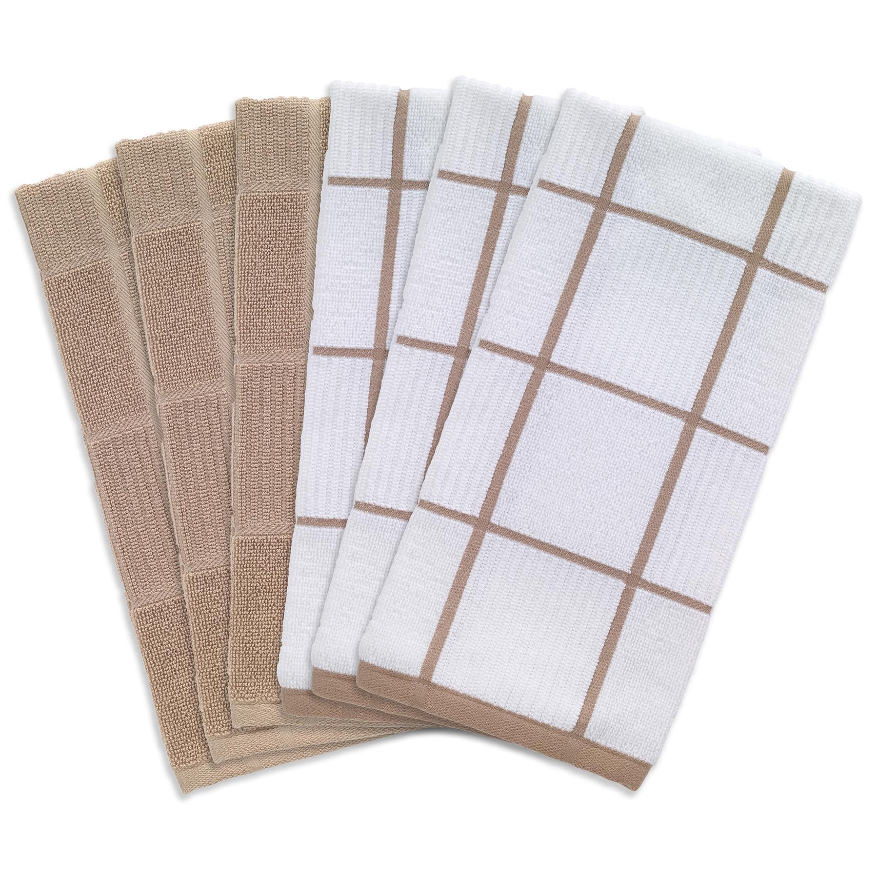 Foto 2 | Paños De Cocina T-fal De Parquet Liso Y A Cuadros, 100% Algodón, 6 Unidades - Venta Internacional.
