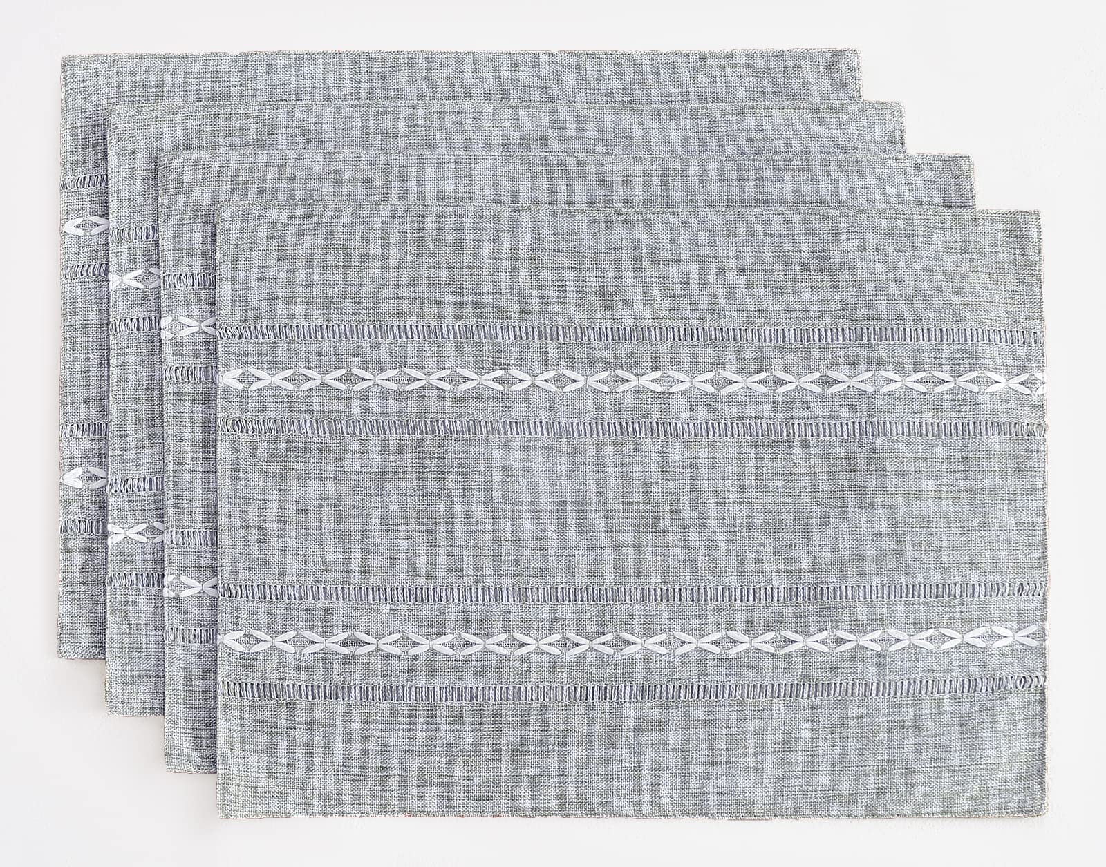 Juego De Lino Y Algodón Placemats Wracra De 4 Pies, 35 X 48 Cm, Color Gris - Venta Internacional. $650