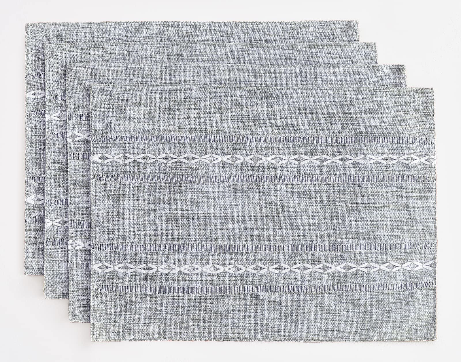 Juego De Lino Y Algodón Placemats Wracra De 4 Pies, 35 X 48 Cm, Color Gris - Venta Internacional.