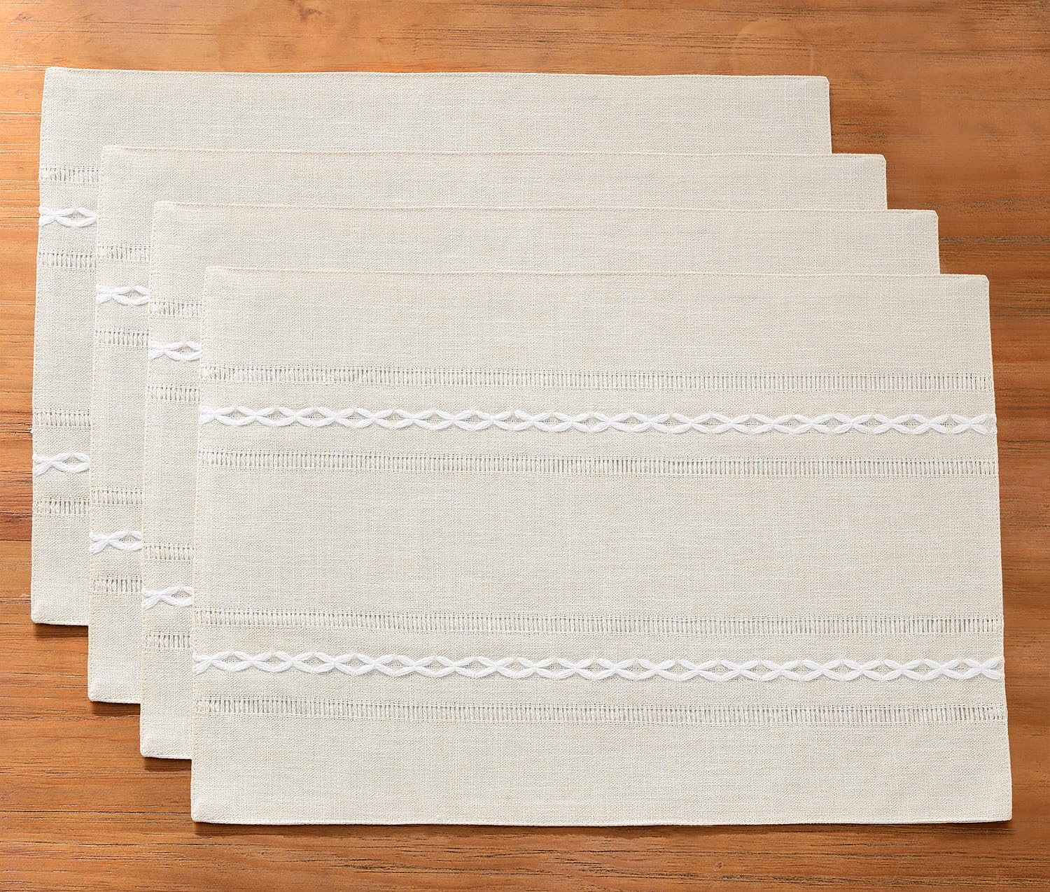 Foto 1 | Juego De Lino Y Algodón Placemats Wracra De 4 Pies, 35 X 48 Cm, Color Marfil - Venta Internacional.