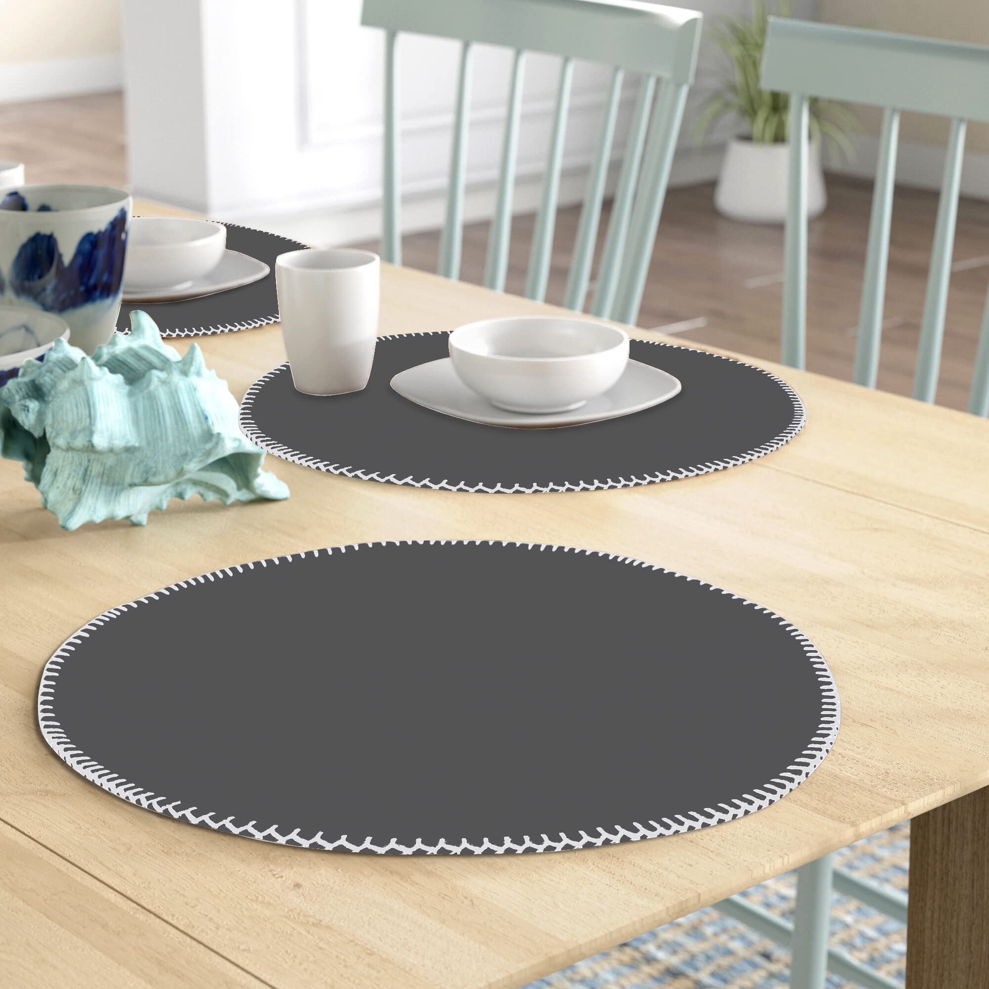 Foto 3 pulgar | Placemats Urban Villa Bordado Gris, 100% Algodón, Juego De 6 - Venta Internacional.