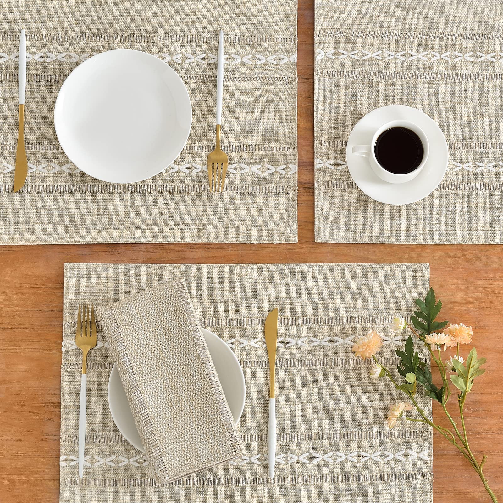 Foto 2 | Placemats Wracra Rustic Linen, 35 Cm X 48 Cm, Juego De 4 Pies - Venta Internacional.