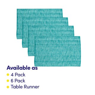 Foto 3 | Juego De 6 Unidades De La Colección Sweet Home De Placemats Algodón Turquesa - Venta Internacional