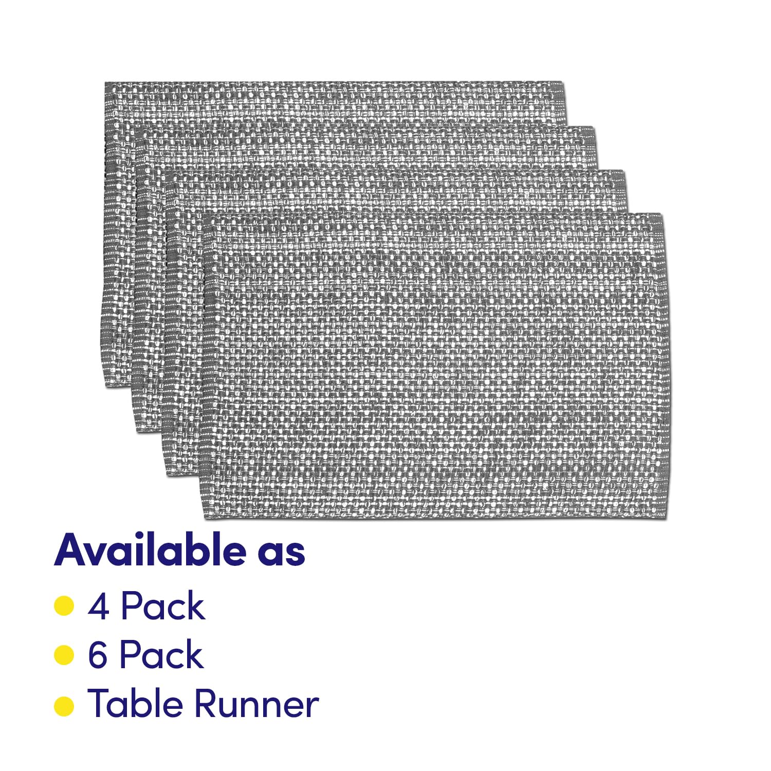 Foto 4 pulgar | Juego de 4 Unidades De La Colección Sweet Home De Placemats 100% Algodón Gris - Venta Internacional