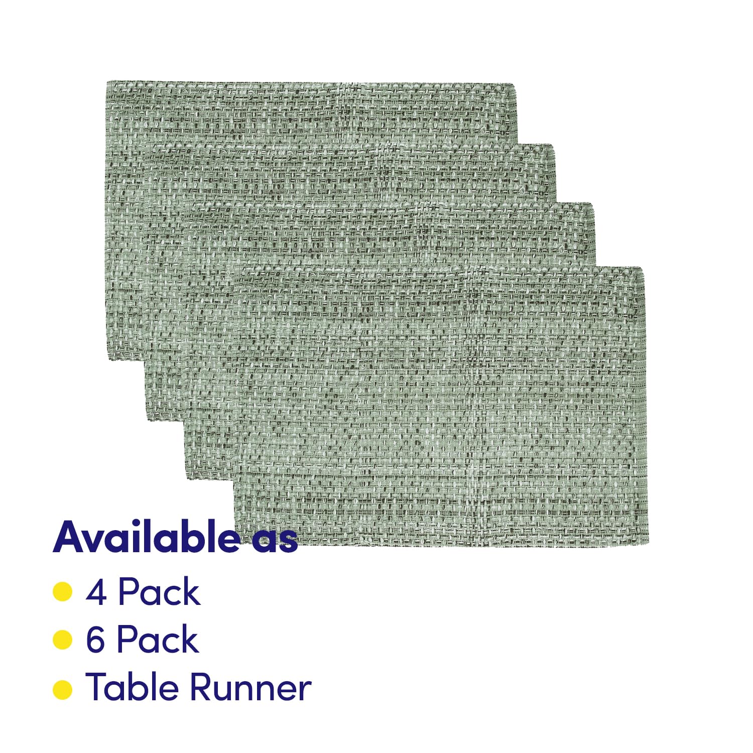 Foto 4 pulgar | Juego De 4 Unidades De La Colección Sweet Home De Placemats, 100% Algodón, Color Verde Claro - Venta Internacional.