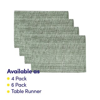 Foto 3 | Juego De 4 Unidades De La Colección Sweet Home De Placemats, 100% Algodón, Color Verde Claro - Venta Internacional.