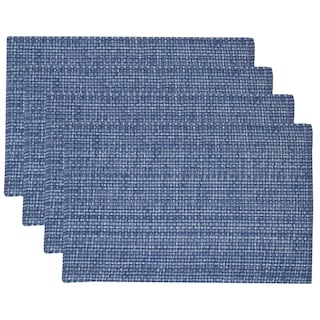 Foto 1 | Juego De 4 Unidades De La Colección Sweet Home De Placemats, 100% Algodón, Color Azul Oscuro - Venta Internacional.