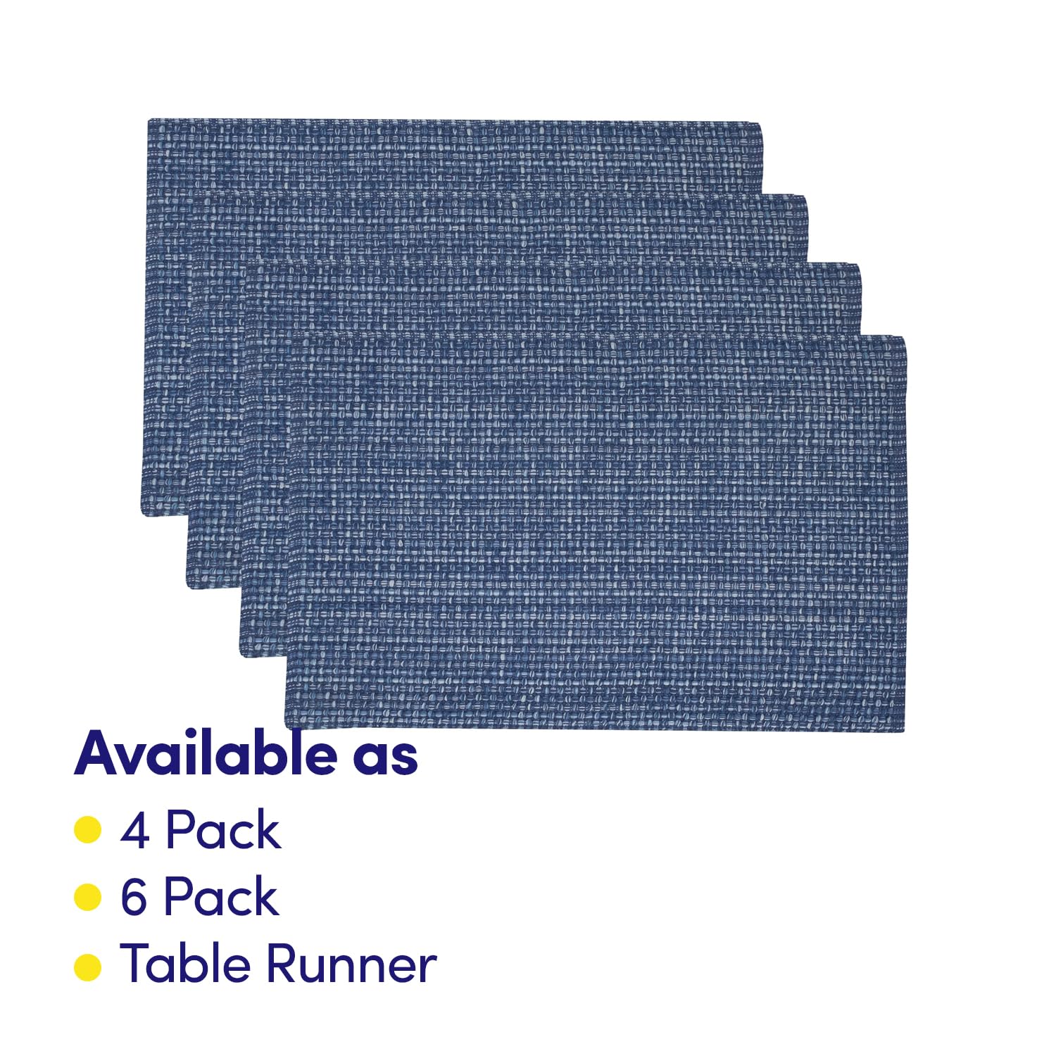 Foto 4 pulgar | Juego De 4 Unidades De La Colección Sweet Home De Placemats, 100% Algodón, Color Azul Oscuro - Venta Internacional.