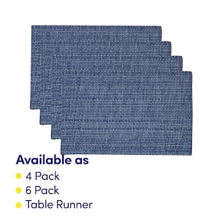 Foto 3 | Juego De 4 Unidades De La Colección Sweet Home De Placemats, 100% Algodón, Color Azul Oscuro - Venta Internacional.