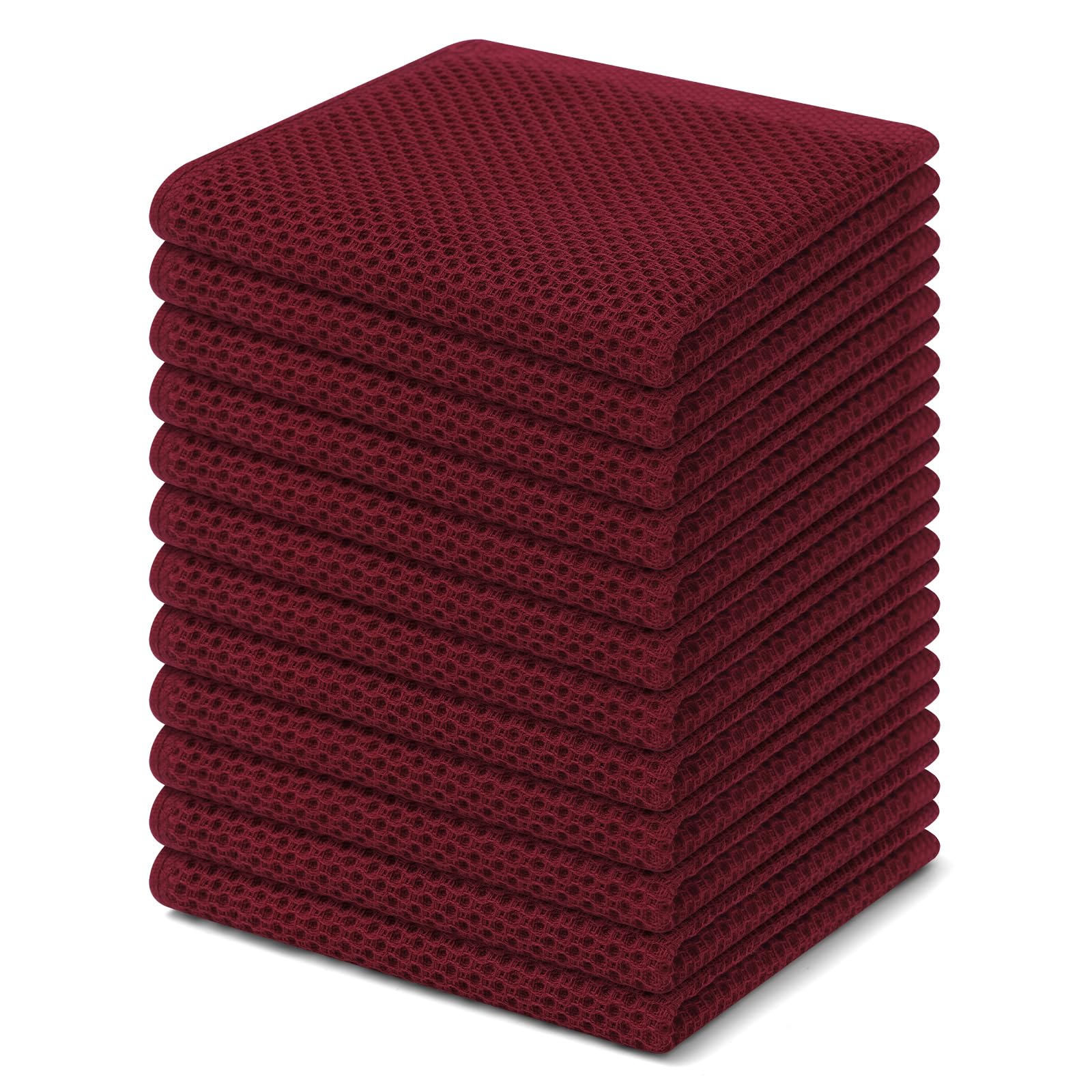 Foto 1 | Paños De Cocina Kitinjoy, 100% Algodón, Paquete De 12 Unidades, Color Burdeos - Venta Internacional.