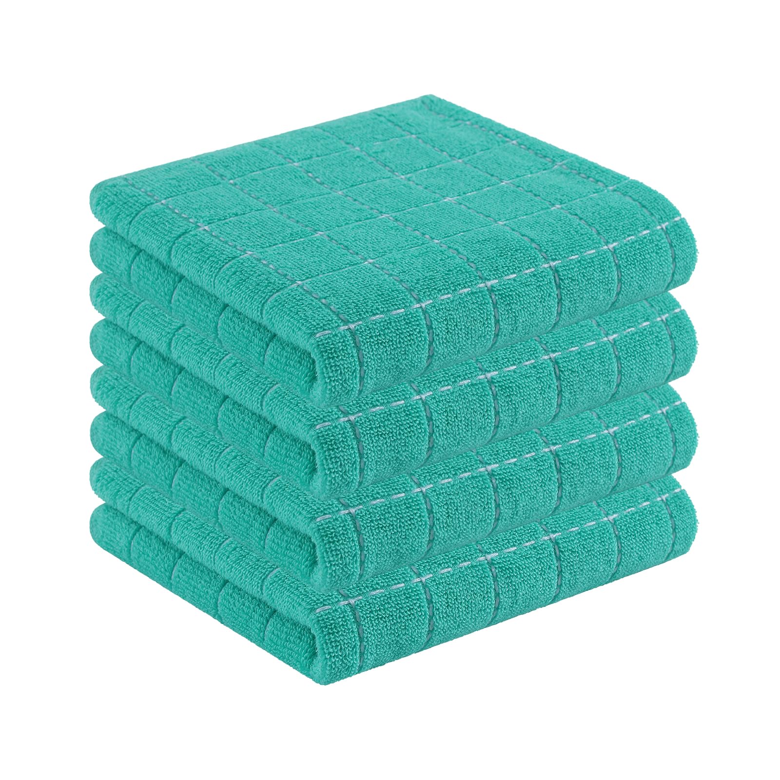 Paños De Cocina Homaxy, 100% Algodón, Rizo, Paquete De 4, Turquesa - Venta Internacional.