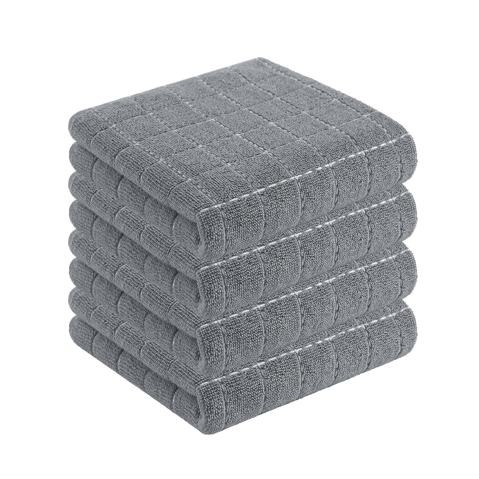 Foto 1 | Toallas De Cocina Homaxy, 100% Algodón, Rizo, Paquete De 4, Color Gris Medio - Venta Internacional.