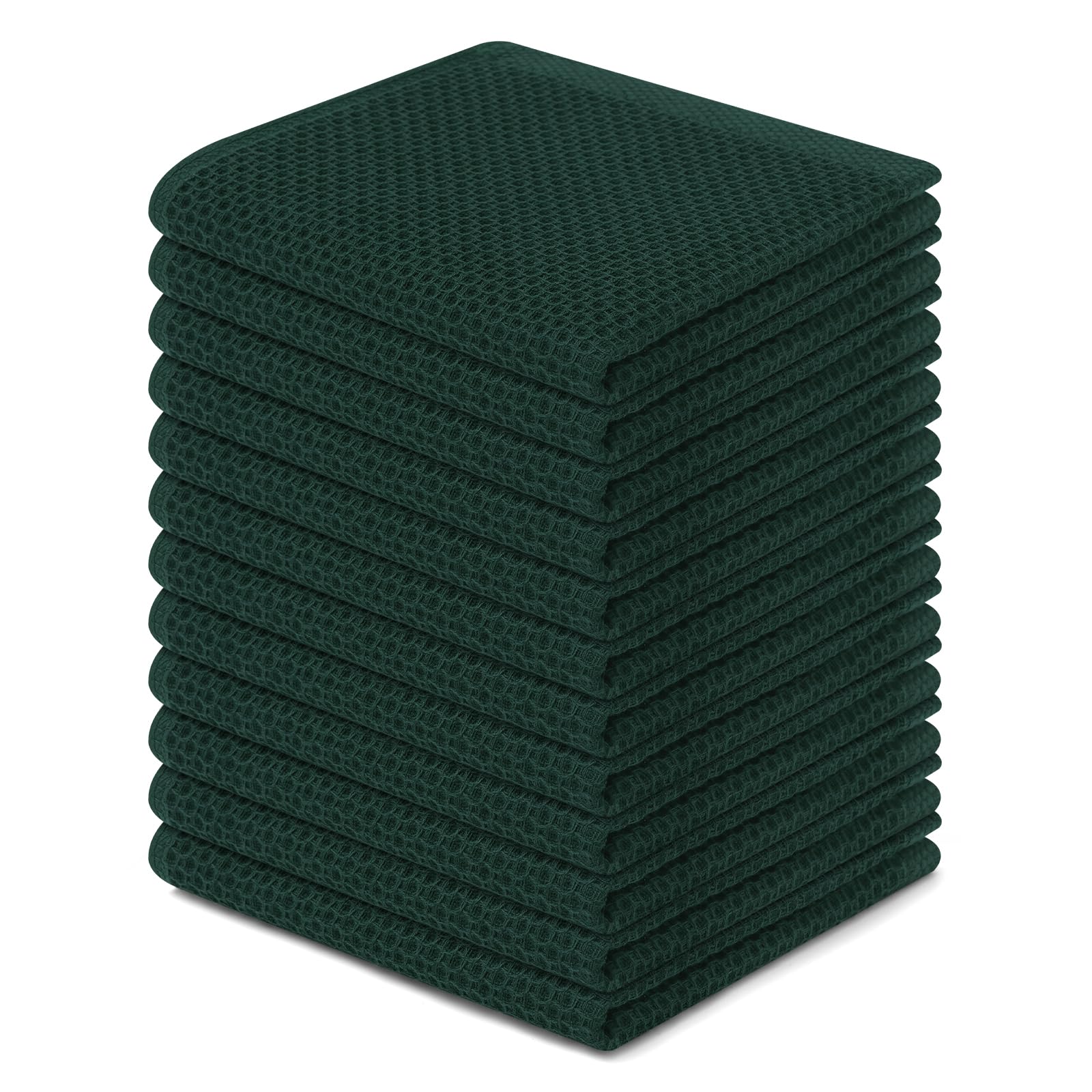 Foto 2 pulgar | Paños De Cocina Kitinjoy 100% Algodón, Paquete De 12 Unidades, Color Verde Negruzco - Venta Internacional.