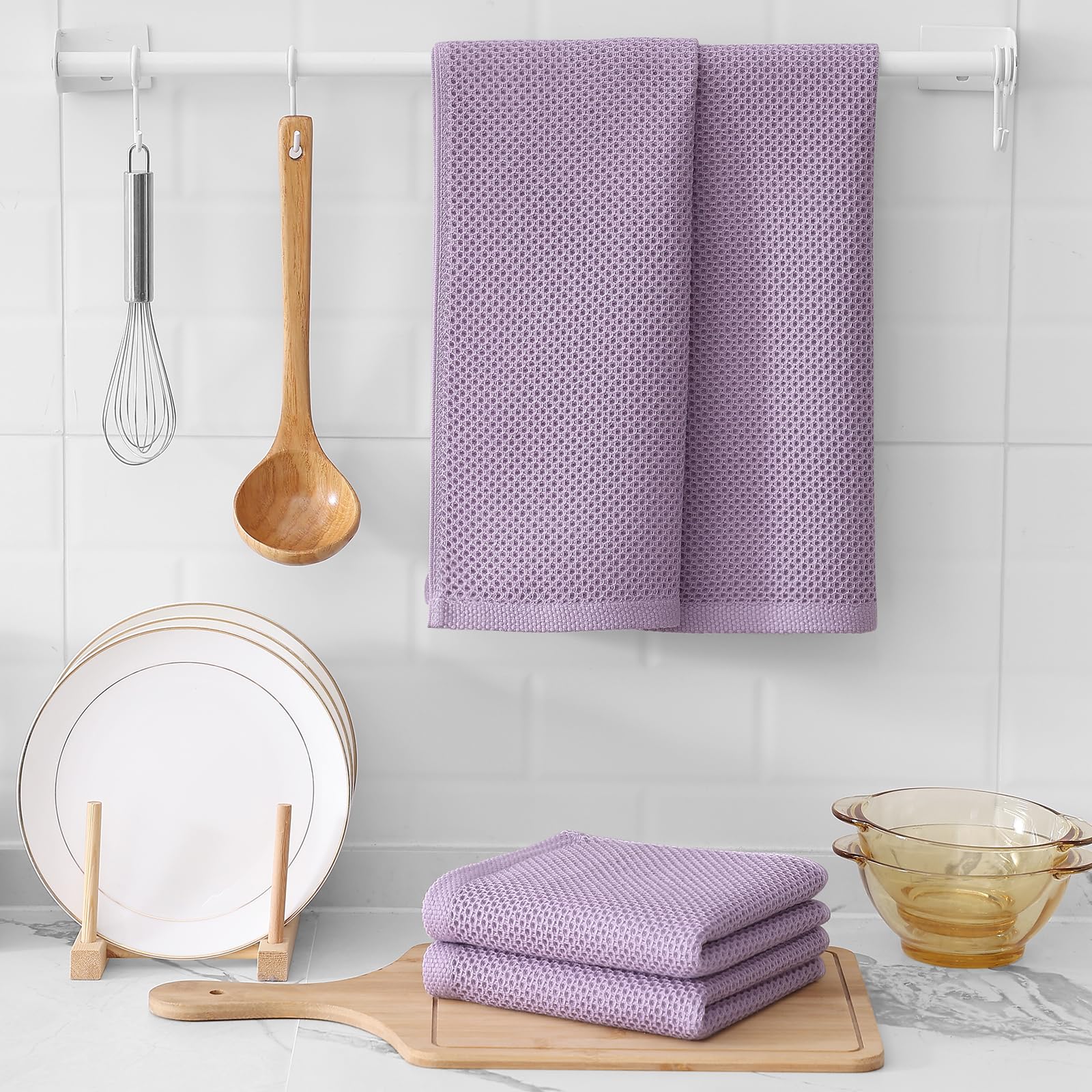 Foto 7 pulgar | Toallas De Cocina Kitinjoy Waffle Weave, 100% Algodón, Paquete De 4 - Venta Internacional.