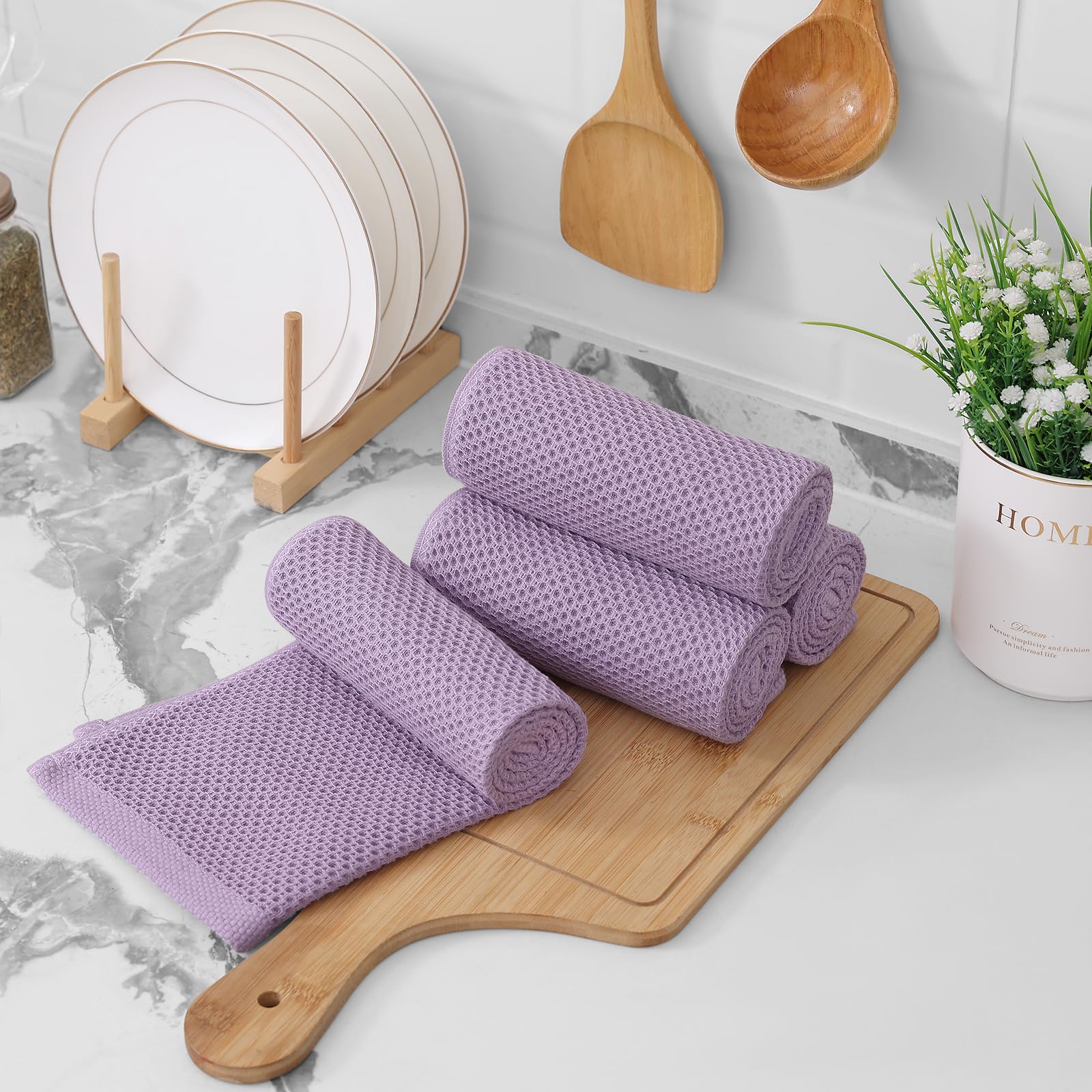 Foto 8 pulgar | Toallas De Cocina Kitinjoy Waffle Weave, 100% Algodón, Paquete De 4 - Venta Internacional.