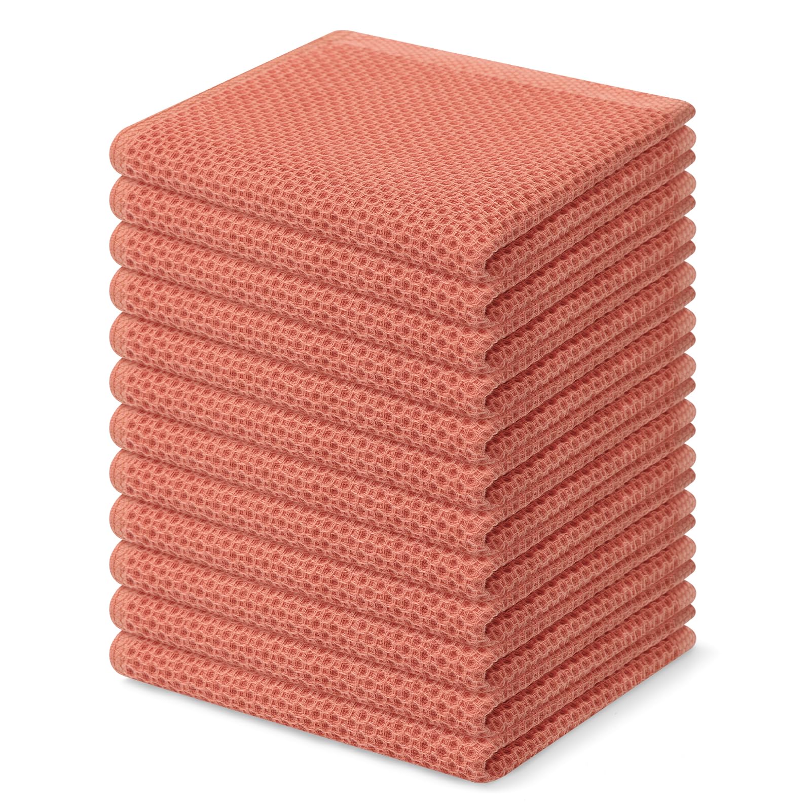 Foto 2 pulgar | Paños De Cocina Kitinjoy, 100% Algodón, 12 Unidades, Color Coral, 30 X 30 Cm - Venta Internacional.