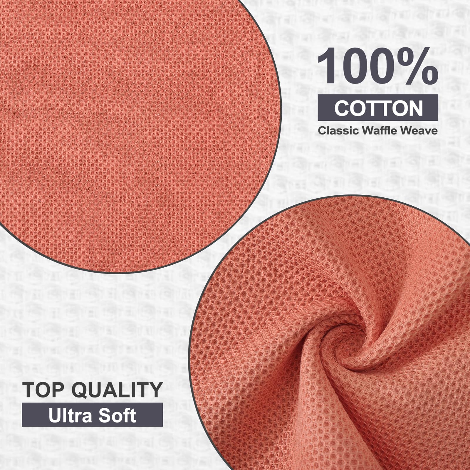 Foto 3 pulgar | Paños De Cocina Kitinjoy, 100% Algodón, 12 Unidades, Color Coral, 30 X 30 Cm - Venta Internacional.