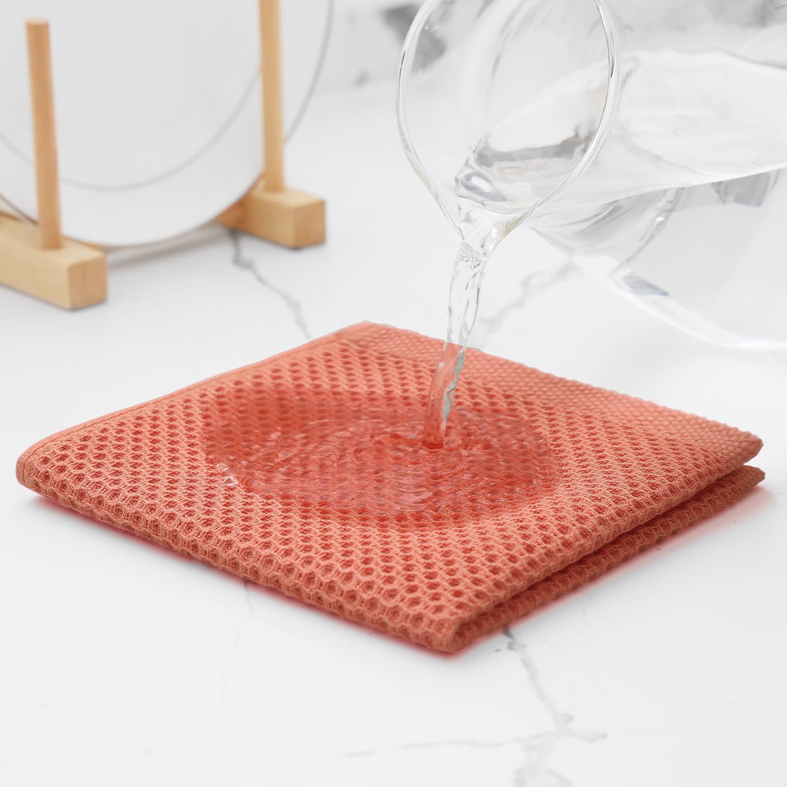 Foto 4 pulgar | Paños De Cocina Kitinjoy, 100% Algodón, 12 Unidades, Color Coral, 30 X 30 Cm - Venta Internacional.
