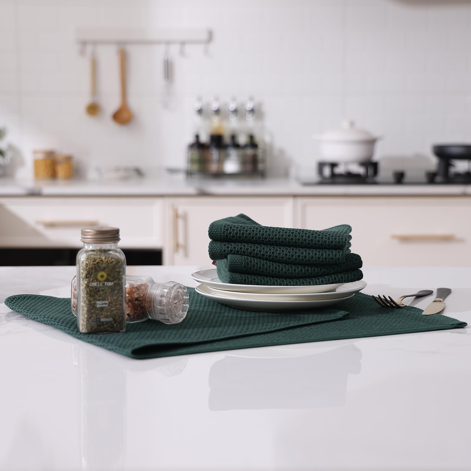 Foto 5 | Toallas De Cocina Kitinjoy Waffle Weave 100% Algodón, Paquete De 6 - Venta Internacional.