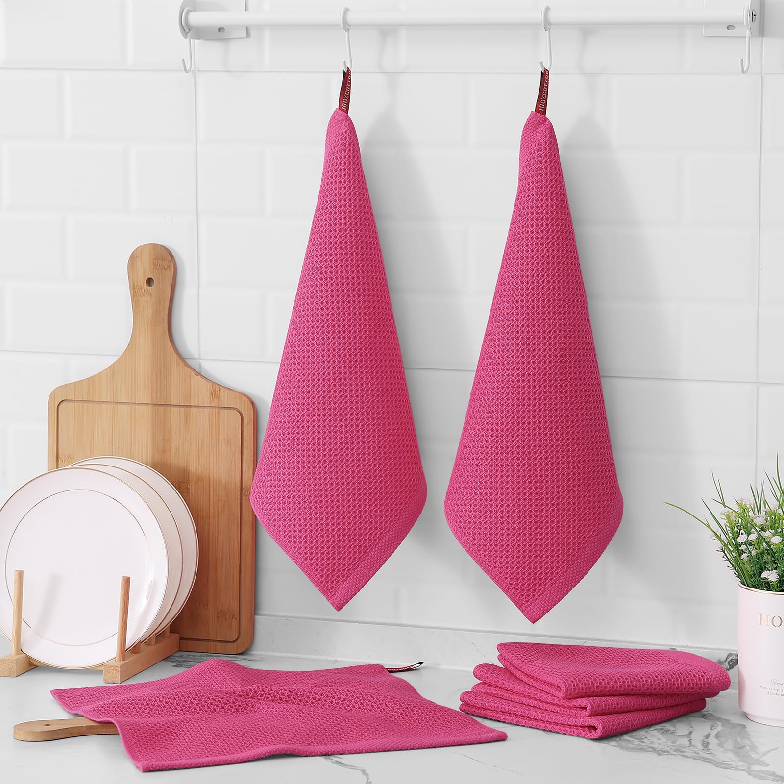Foto 7 pulgar | Paños De Cocina Kitinjoy, 100% Algodón, Tejido Gofrado, Paquete De 12 - Venta Internacional.