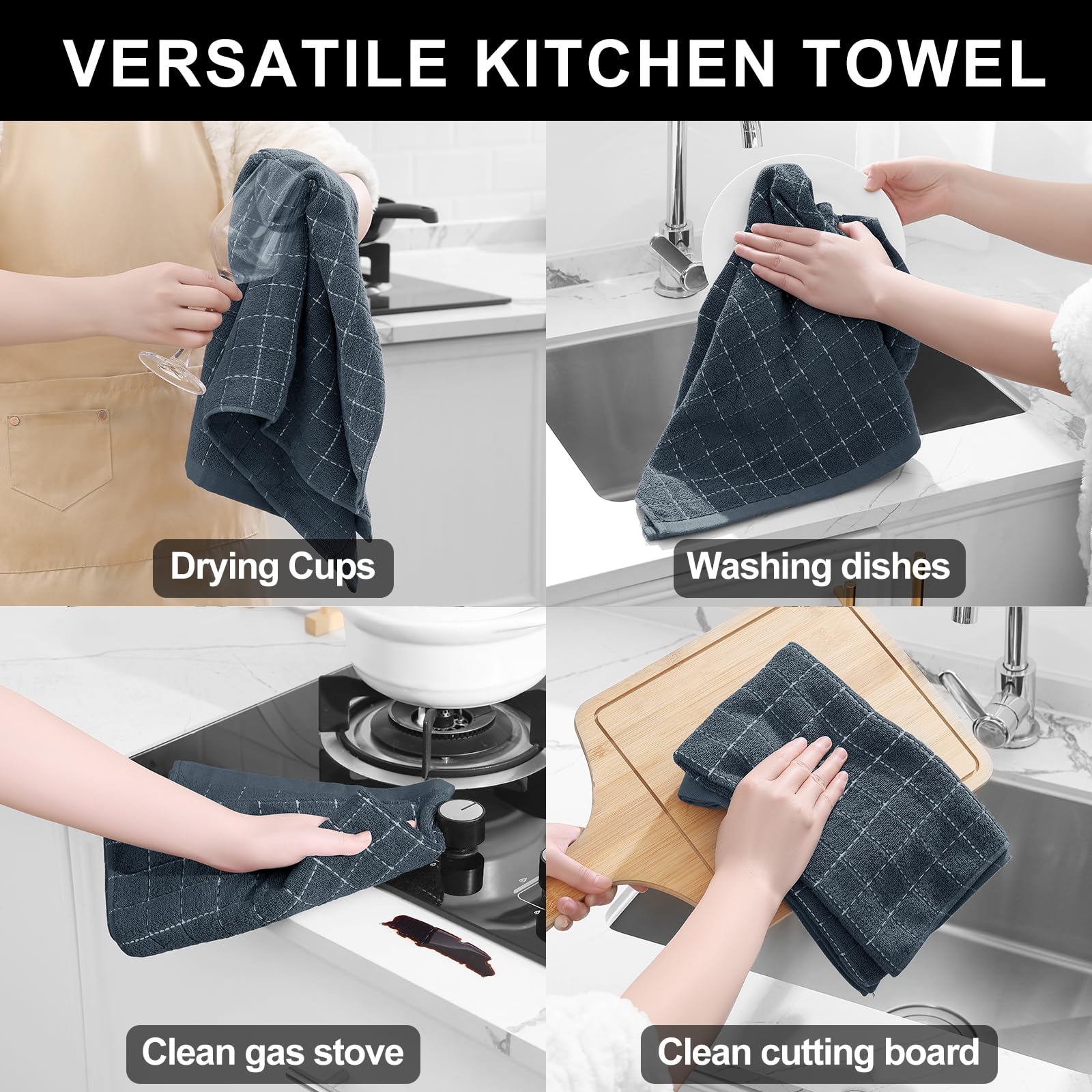 Foto 5 pulgar | Juego De Paños De Cocina Y Paños De Cocina Homaxy Extra Grande, 8 Piezas - Venta Internacional.