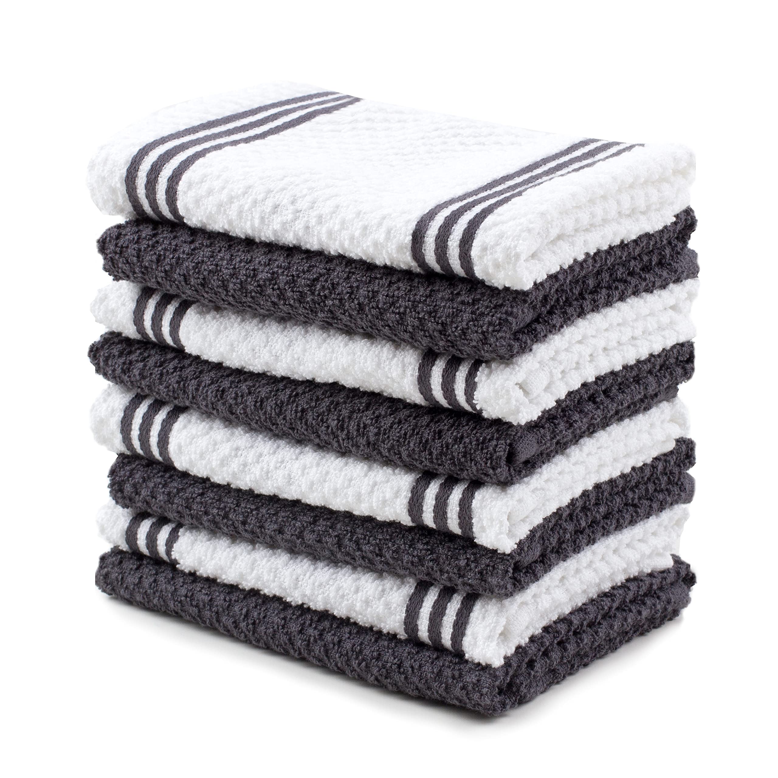 Foto 2 pulgar | Juego De Paños De Cocina Sticky Toffee Cotton Gris/blanco X8 - Venta Internacional.