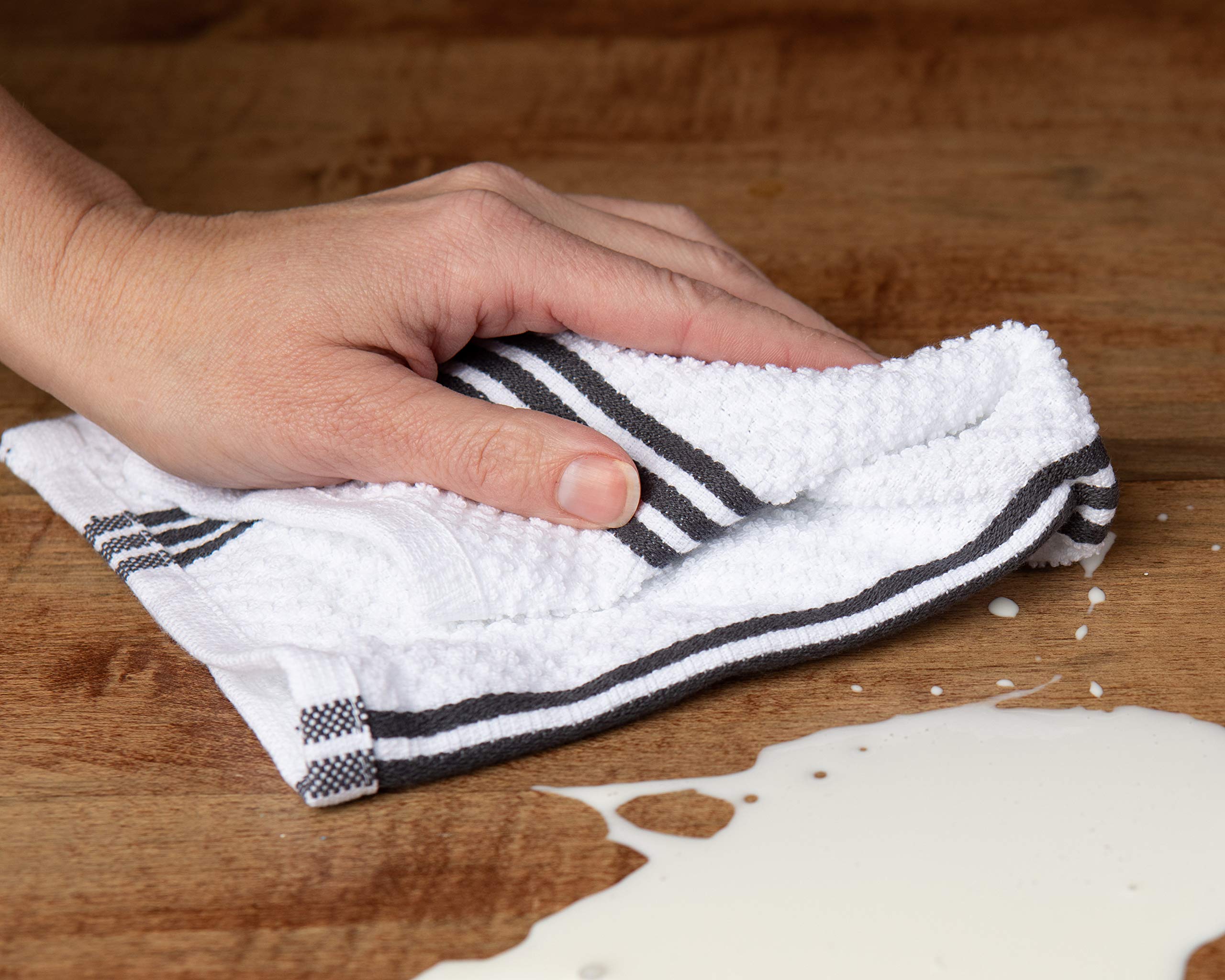 Foto 4 pulgar | Juego De Paños De Cocina Sticky Toffee Cotton Gris/blanco X8 - Venta Internacional.