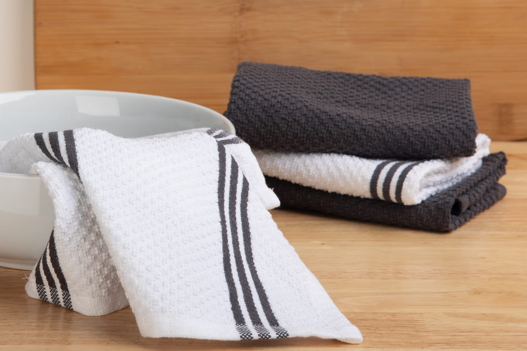 Foto 5 pulgar | Juego De Paños De Cocina Sticky Toffee Cotton Gris/blanco X8 - Venta Internacional.